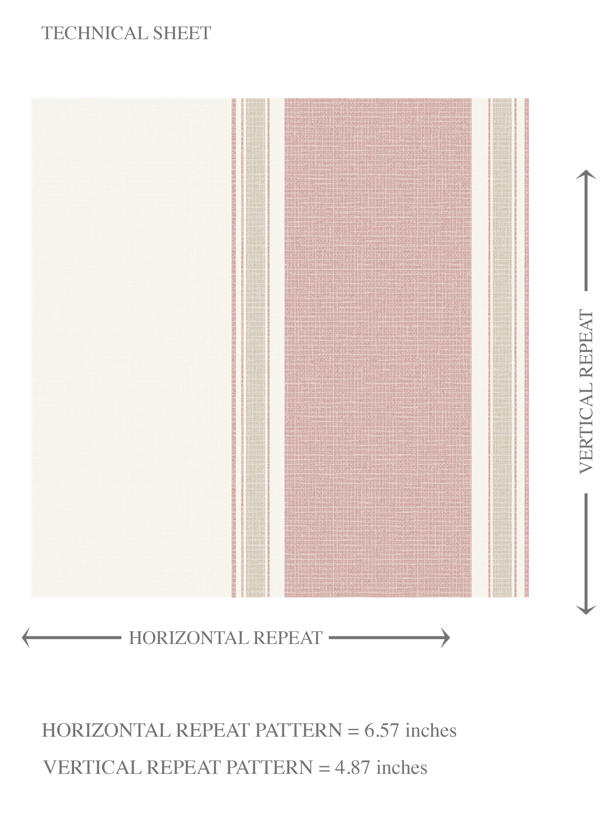 Geometric Striped Kids Room Wallpaper (Blush Pink)