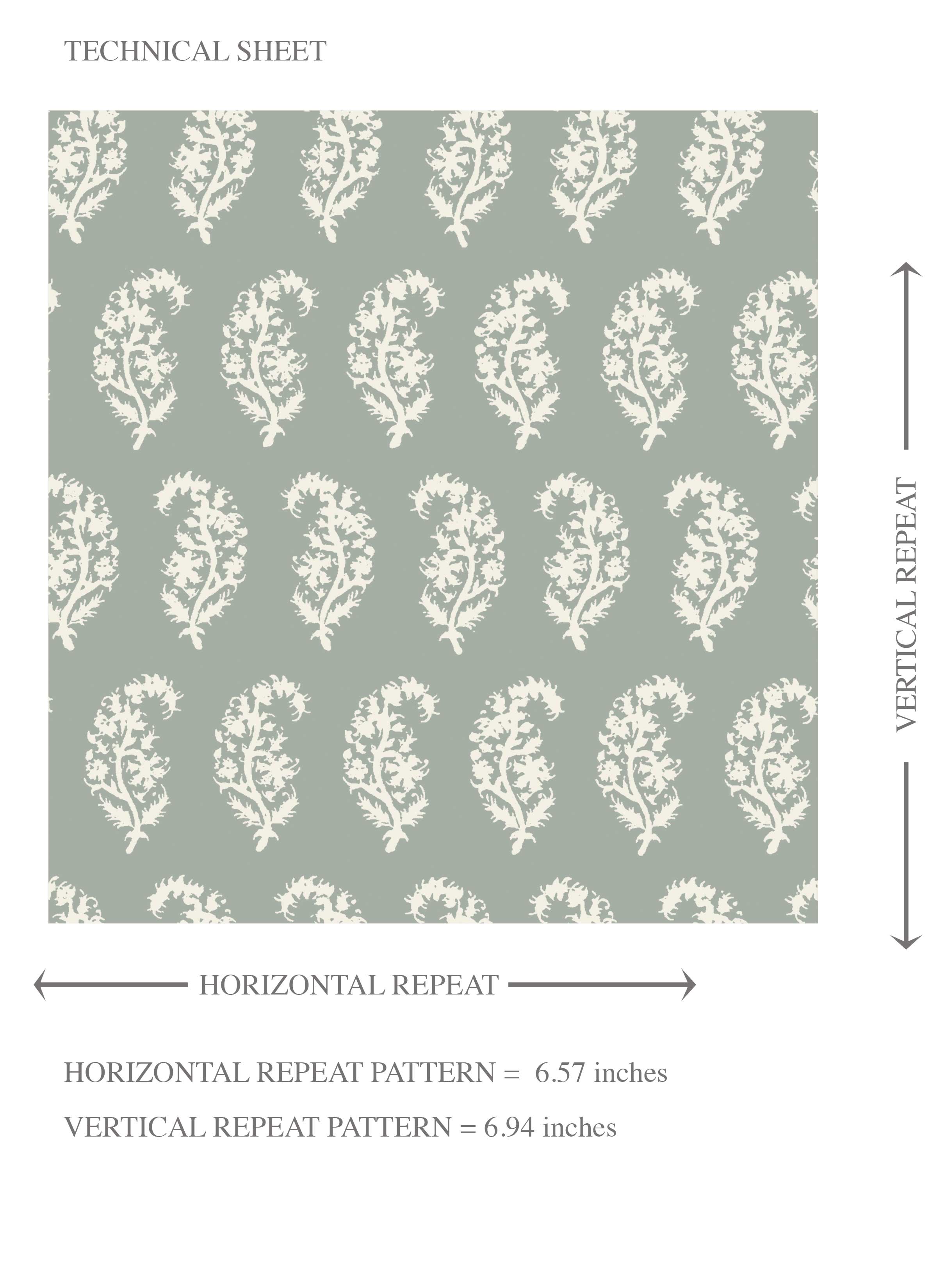 Small Paisley Floral Patterned Print Kids Room Wallpaper Sample (Green/ White)