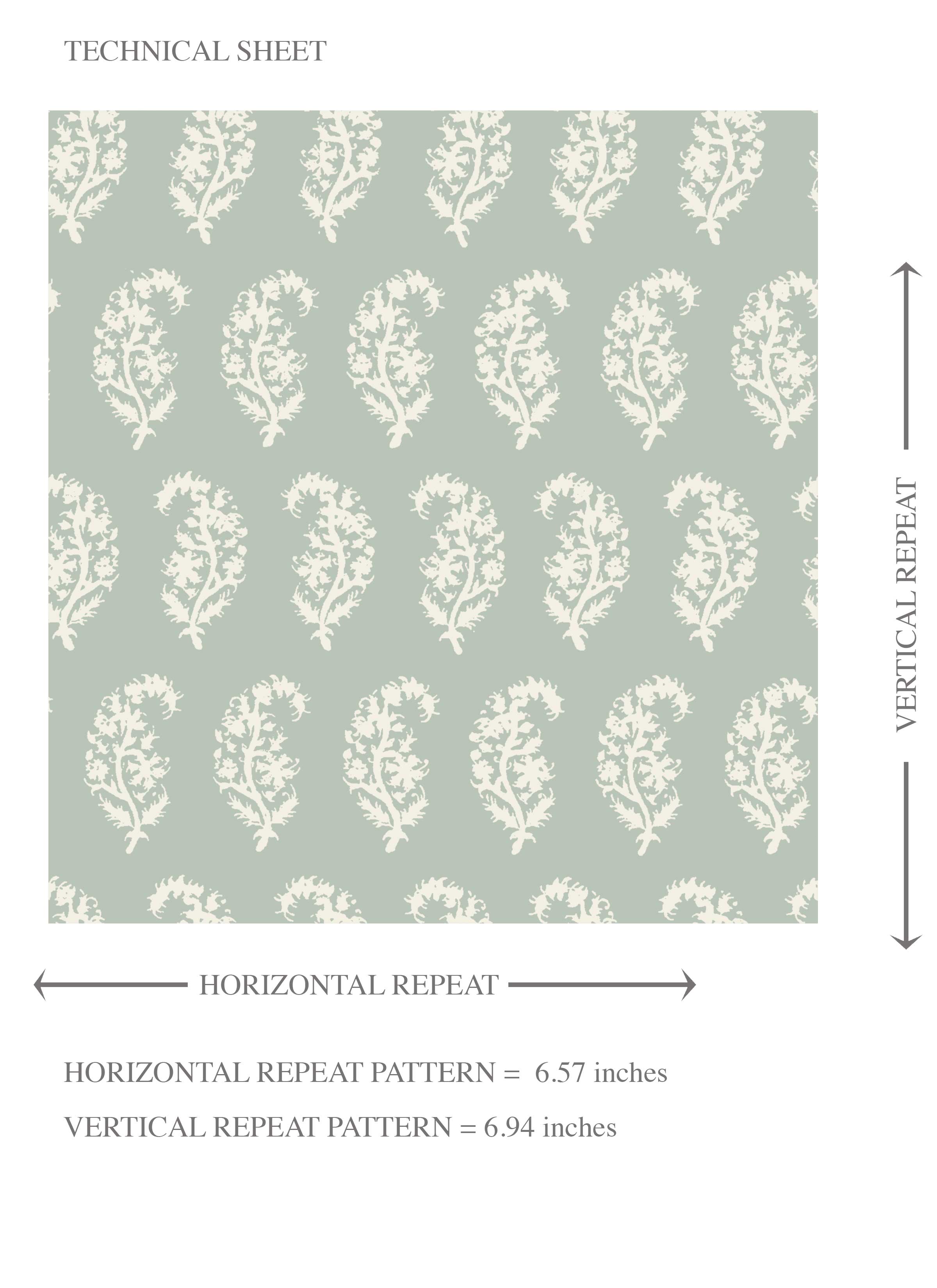 Small Paisley Floral Patterned Print Kids Room Wallpaper Sample (Green/ White)