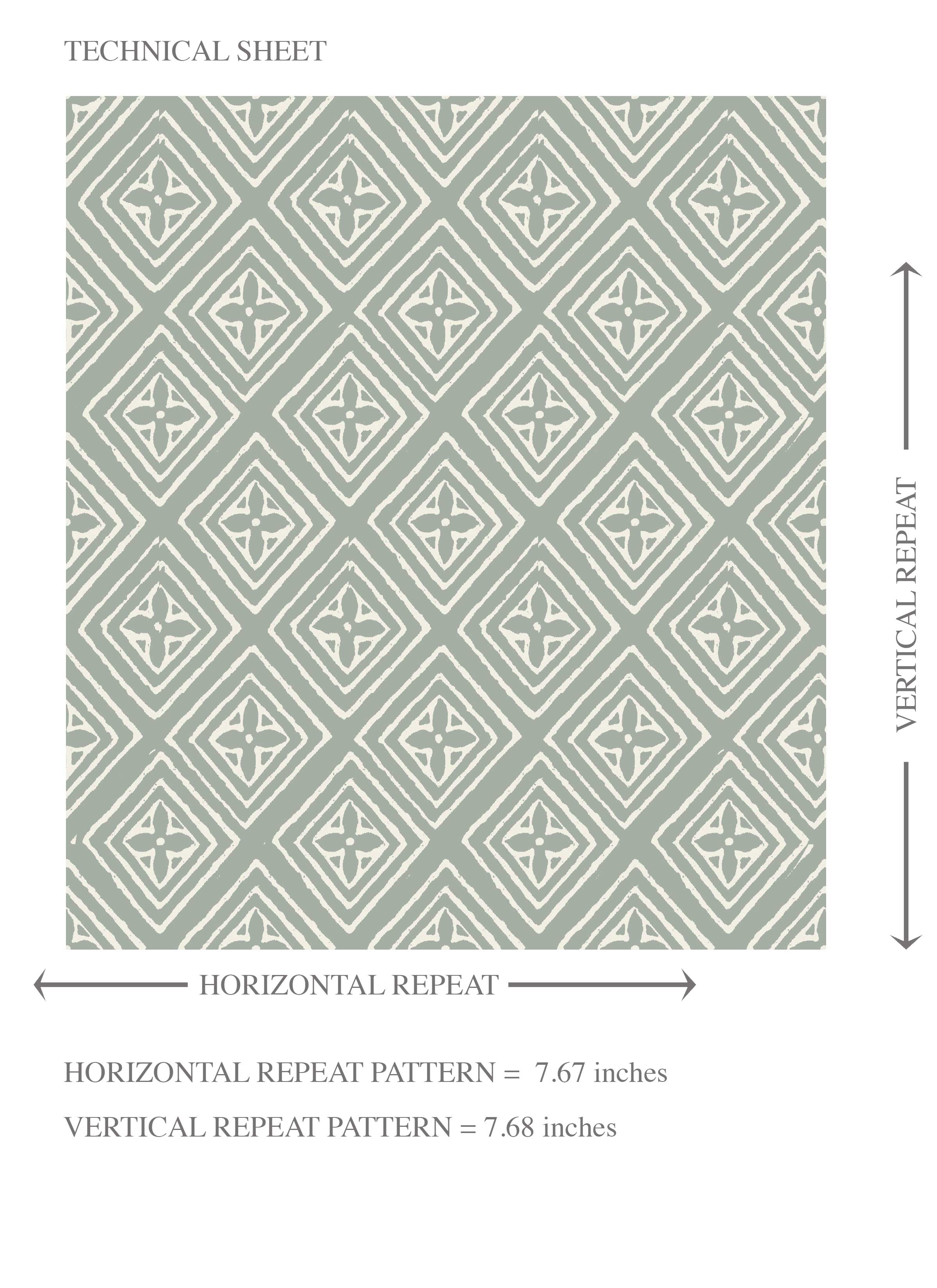 Small Diamond Lattice/ Textured Check Kids Room Wallpaper (Green-Gray/ White)