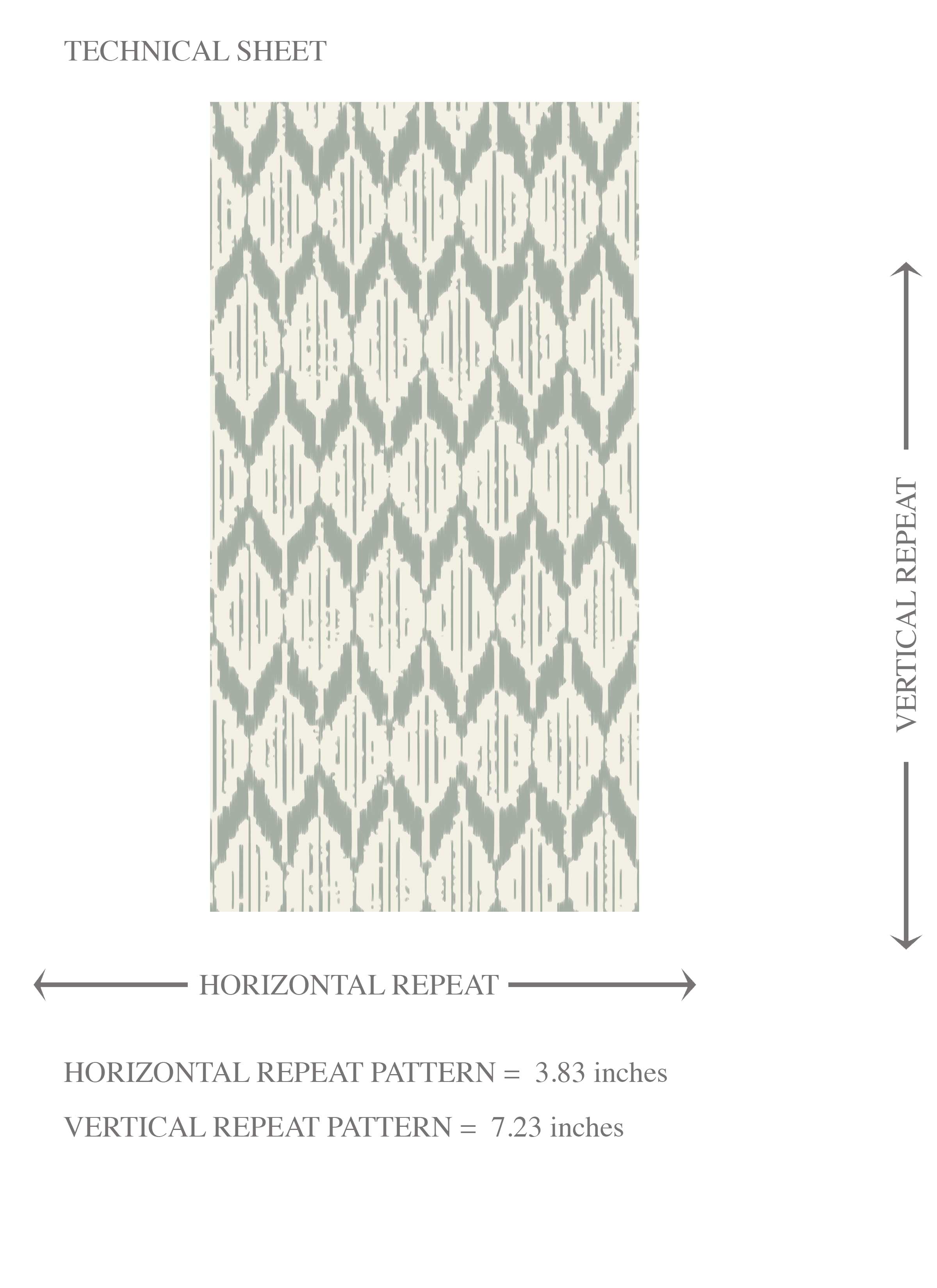 Geometric Ikat Striped Kids Room Wallpaper Sample (Sage Gray/ White)
