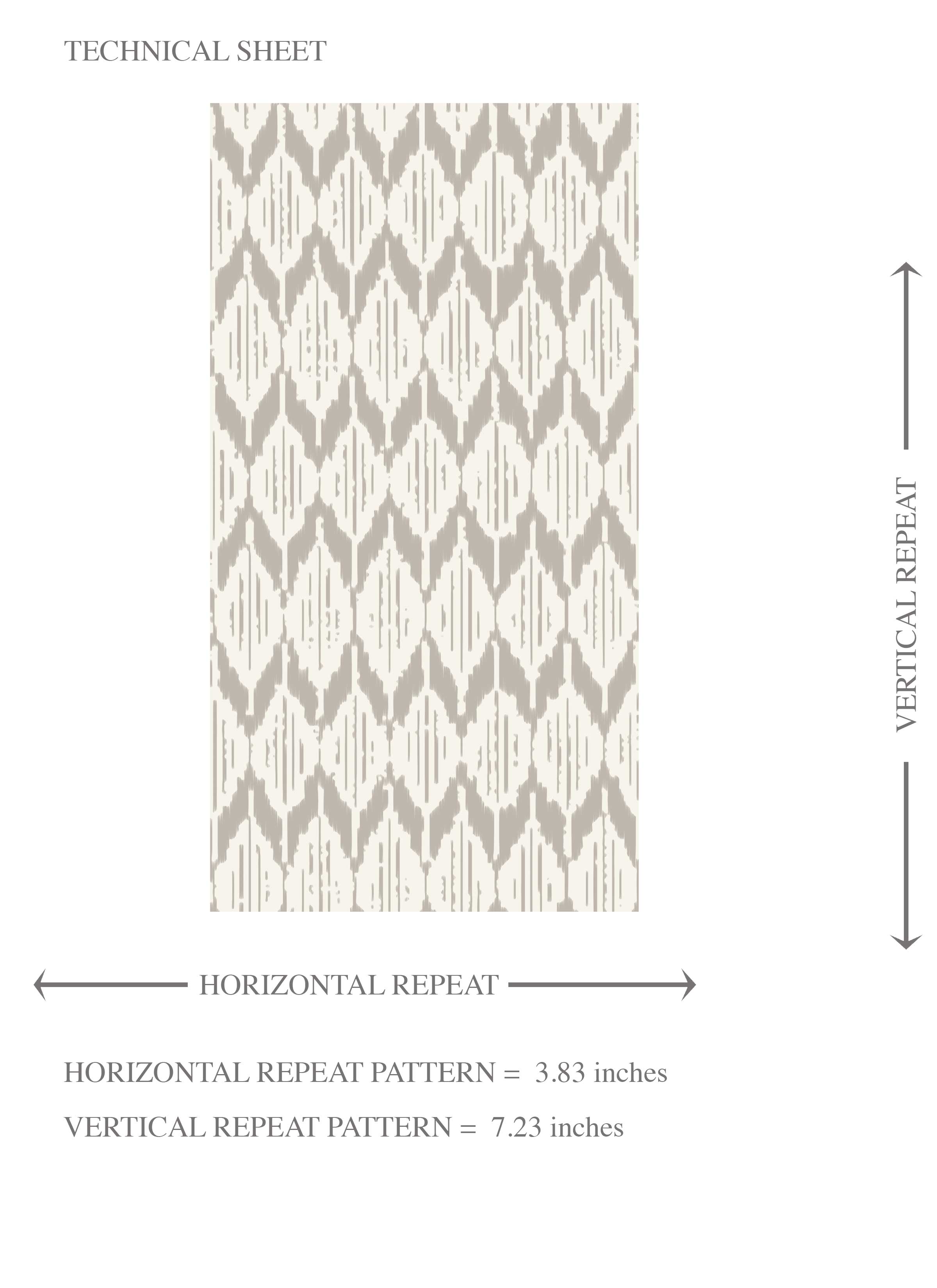Neutral Ikat Striped Kids Room Wallpaper Sample (Gray/ Greige/ White)