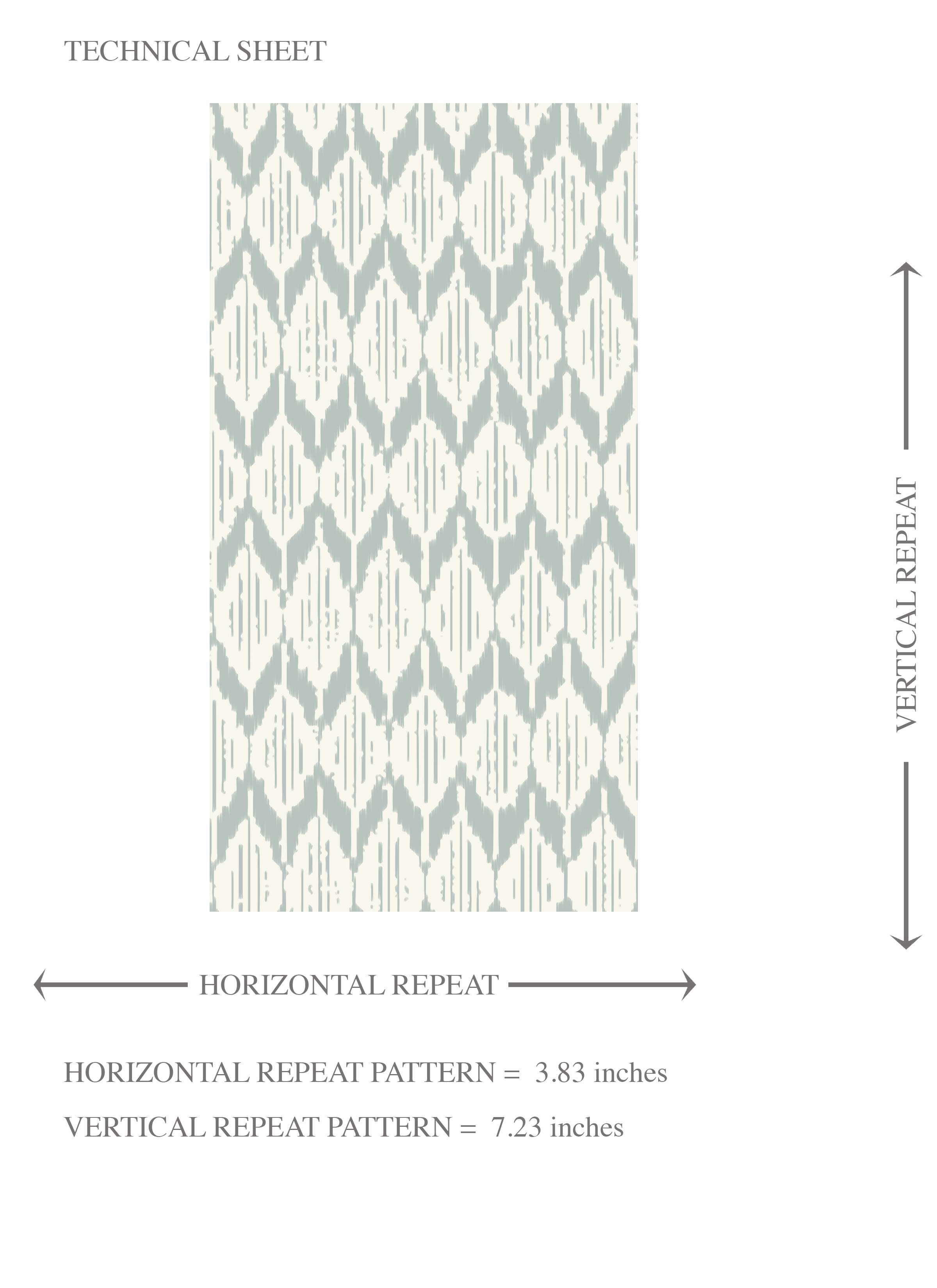 Neutral Ikat Striped Kids Room Wallpaper Sample (Light Gray- Blue/ White)