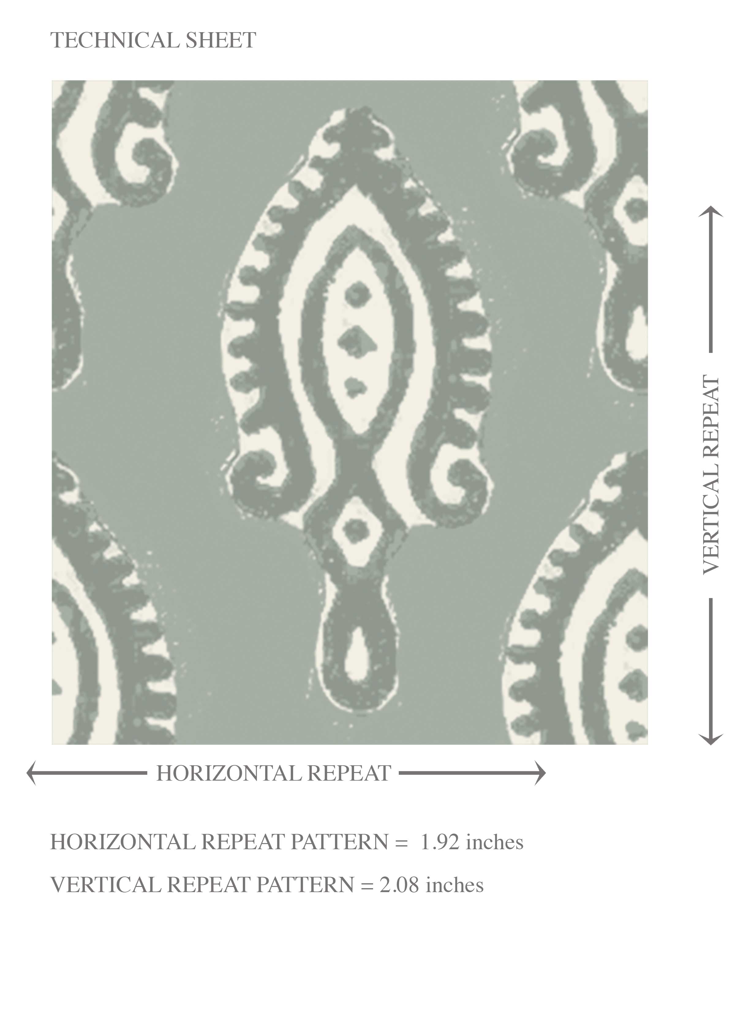 Textured Teardrop/ Paisley Block Print Kids Room Wallpaper Sample (Green-Gray/ White)