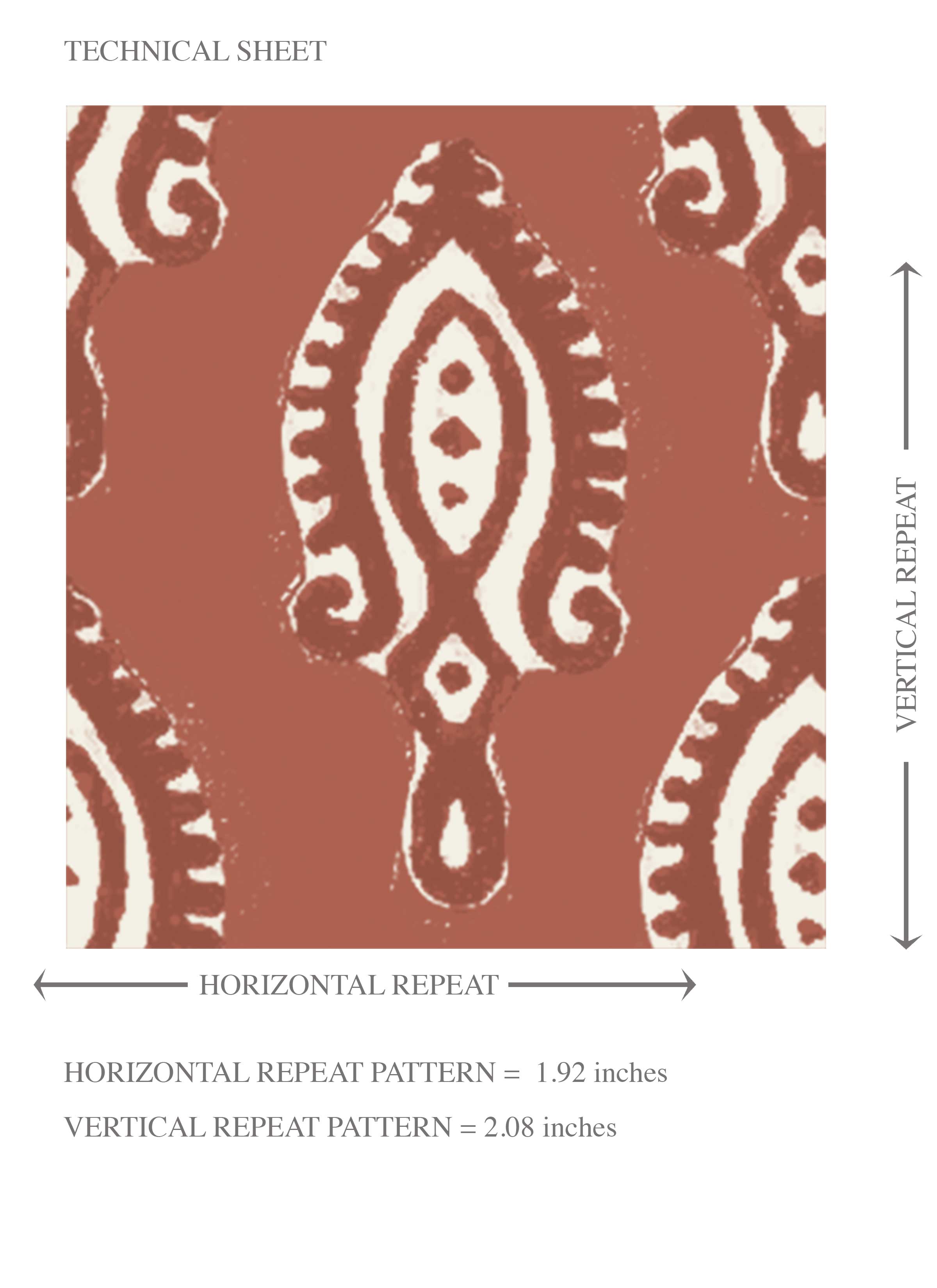 Textured Teardrop/ Paisley Block Print Kids Room Wallpaper Sample (Red/ White)