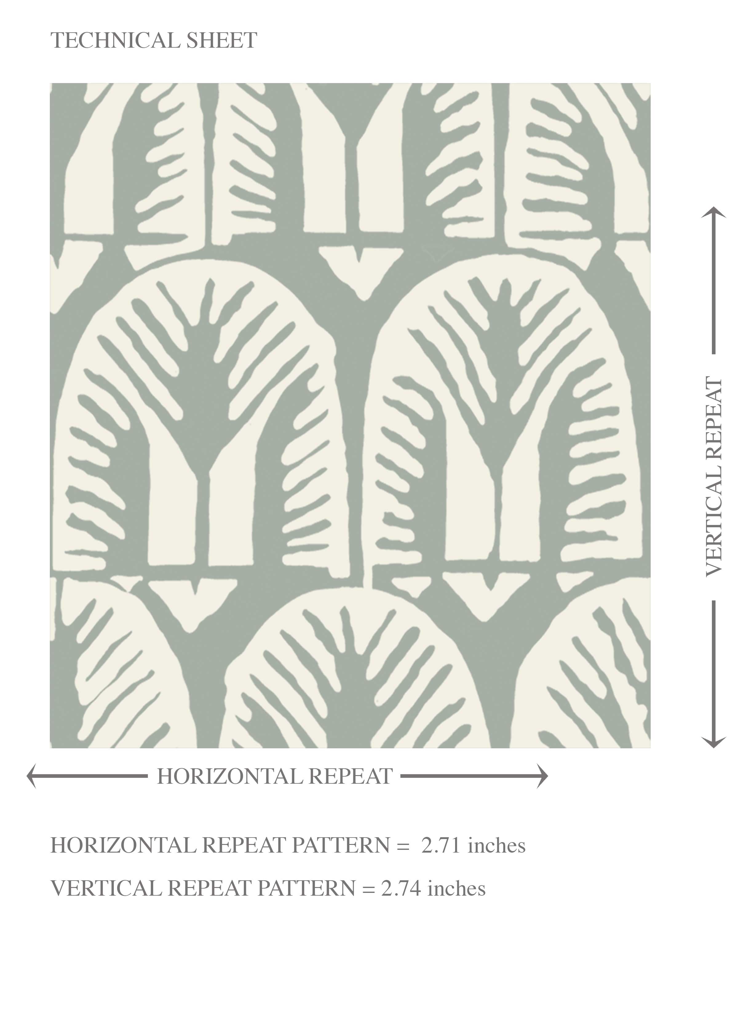 Geometric Scallops Floral Kids Room Wallpaper (Green-Gray/ White)