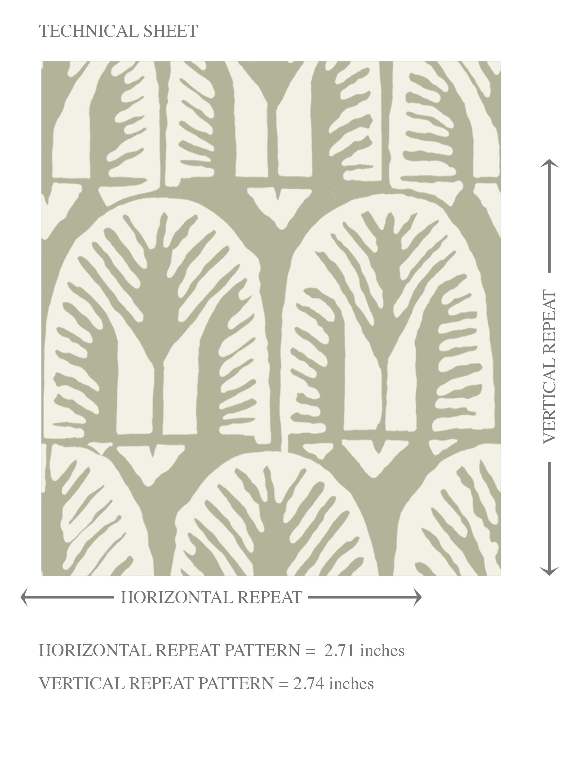 Geometric Scallops Floral Kids Room Wallpaper Sample (Olive Green/ White)