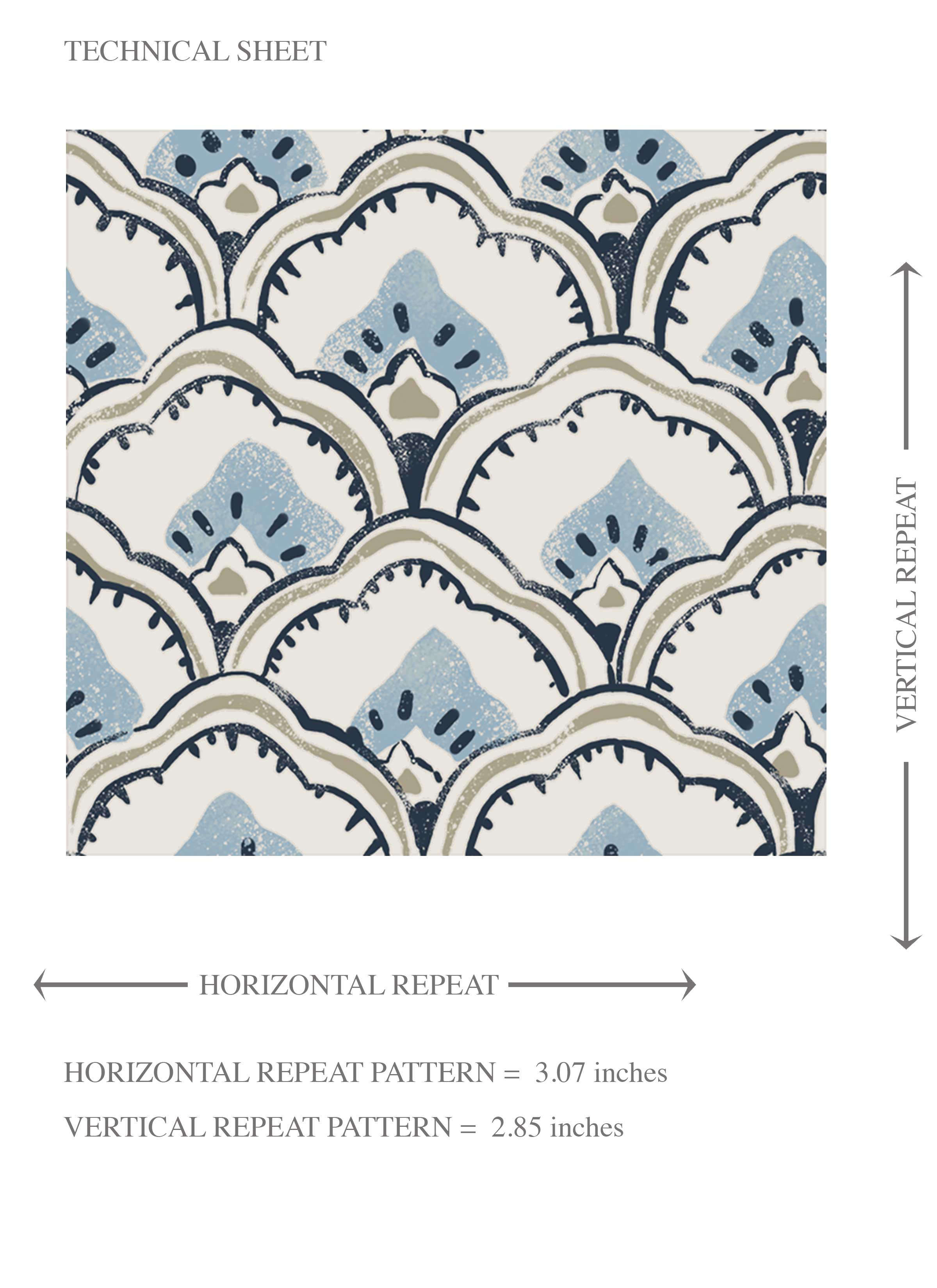 Small-Scale Floral Lattice Kids Room Wallpaper (Blue/ Gray/ White)