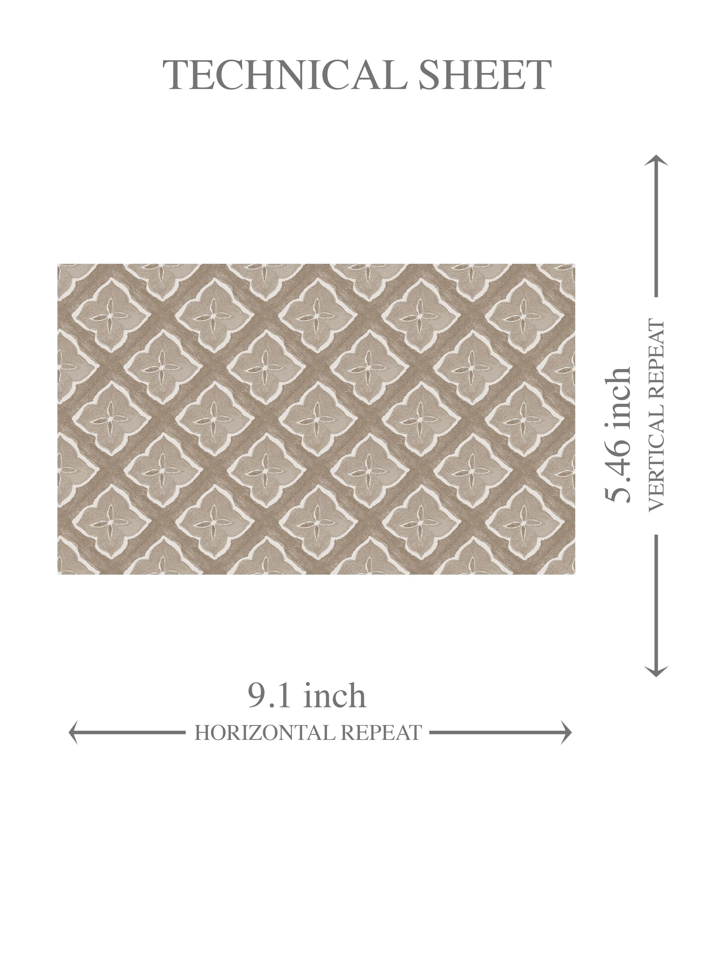 Small Floral Geometric Lattice Kids Room Wallpaper (Beige/ Brown/ Taupe)
