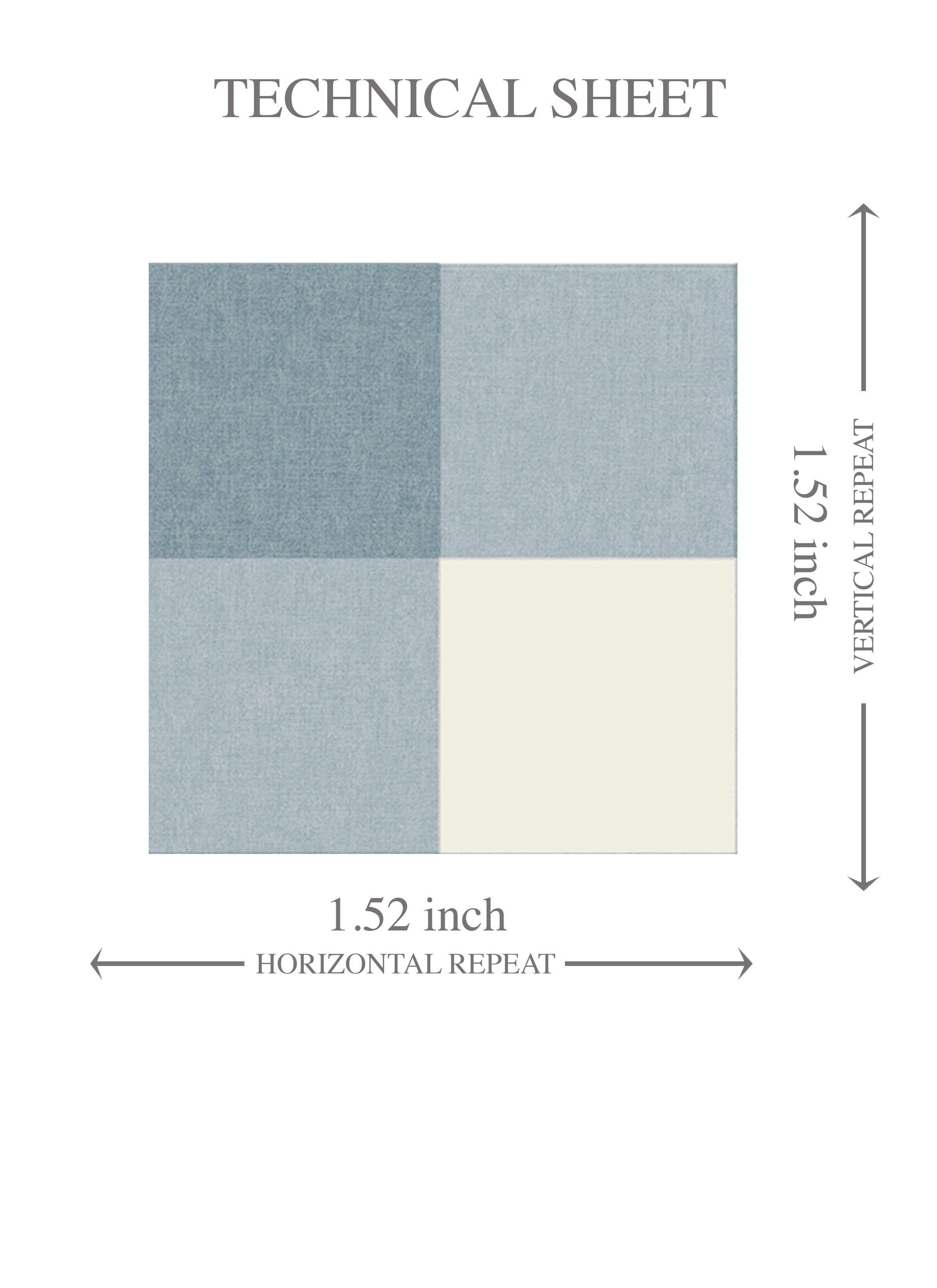 Geometric Gingham Checkered Kids Room Wallpaper Sample (Blue)