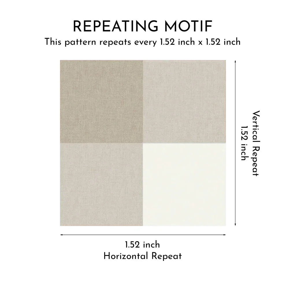 Neutral Geometric Gingham Checkered Kids Room Wallpaper (Oatmeal Beige/ Soft Taupe)