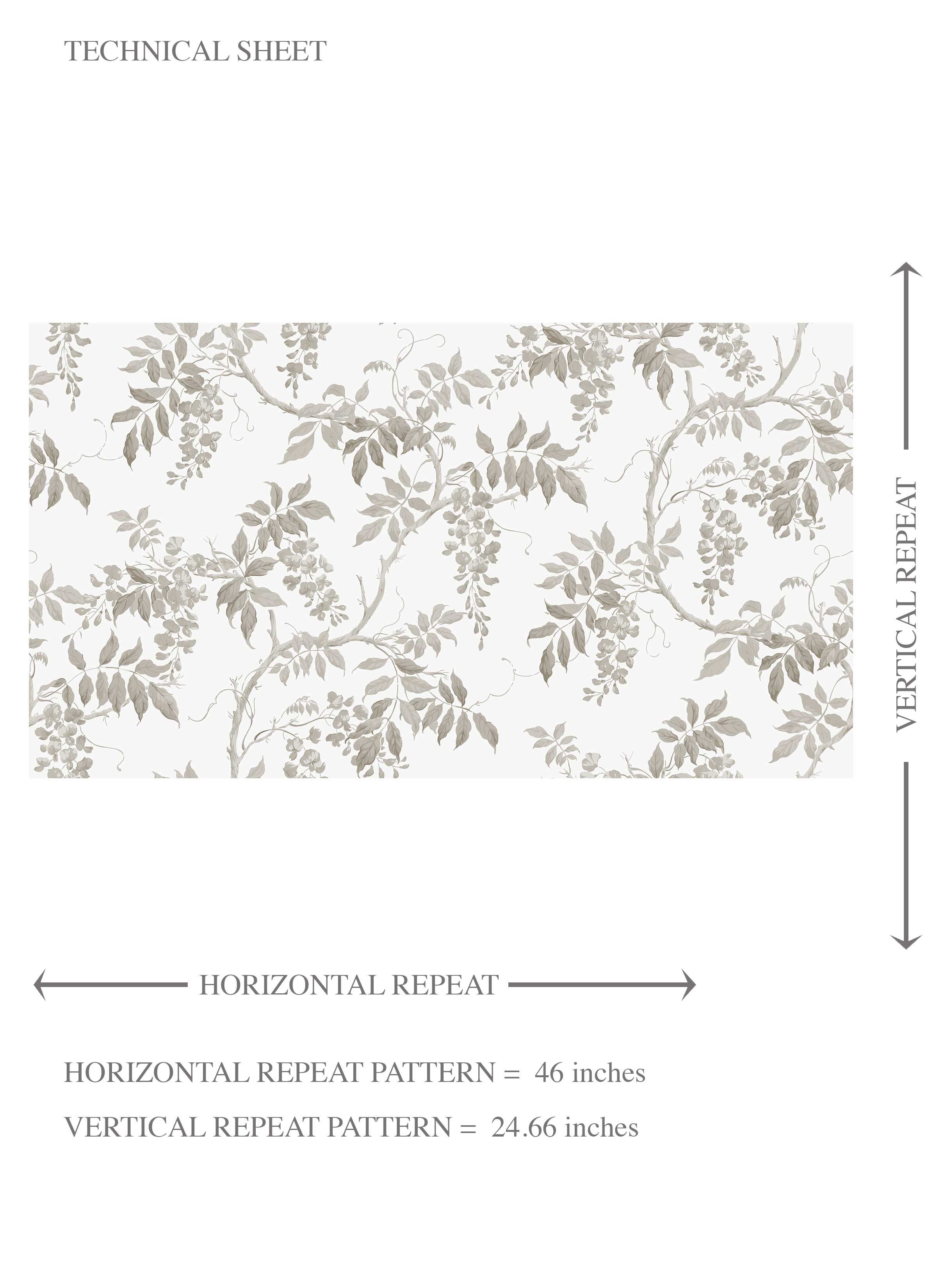 Neutral Floral Vine/ Botanical Kids Room Wallpaper Sample (Gray/ Greige/ White/ Taupe)