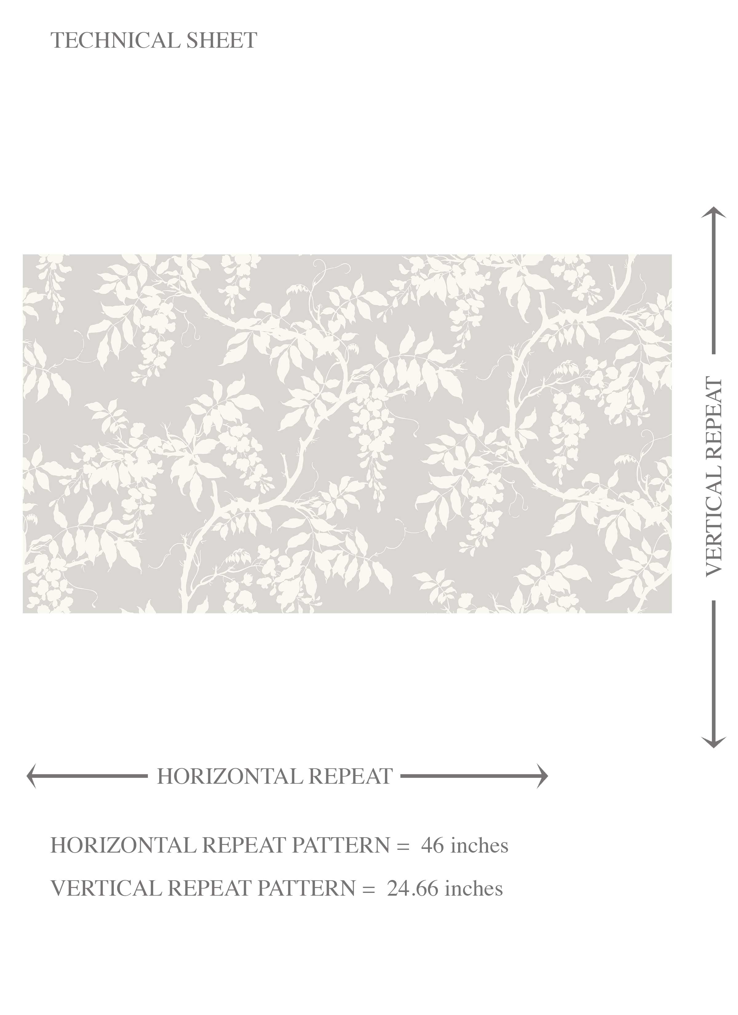 Neutral Floral Vine/ Botanical Kids Room Wallpaper Sample (Dove Gray/ Off-White)