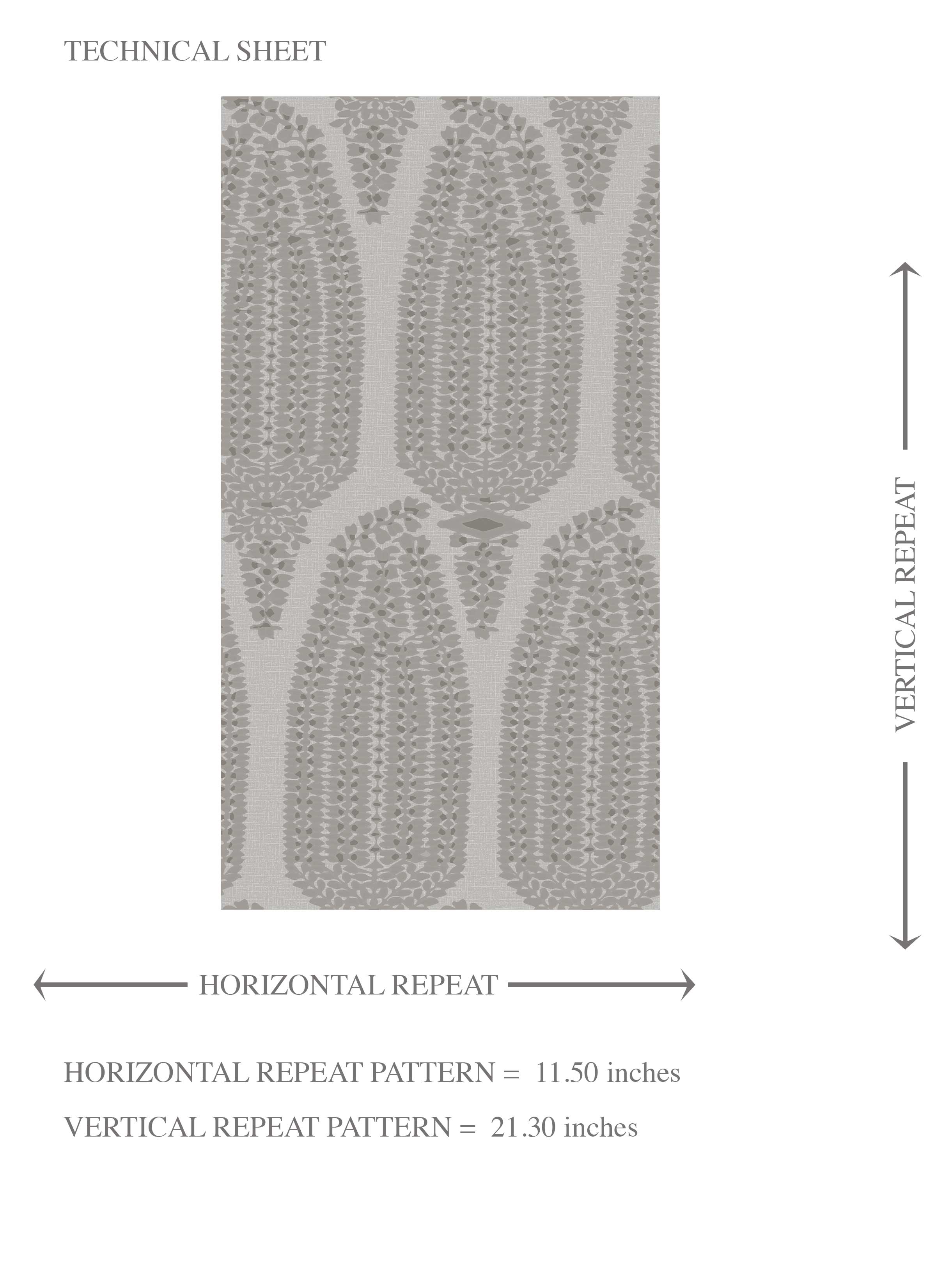 Neutral Paisley Floral Kids Room Wallpaper Sample (Dove Gray/ Pale Silver)