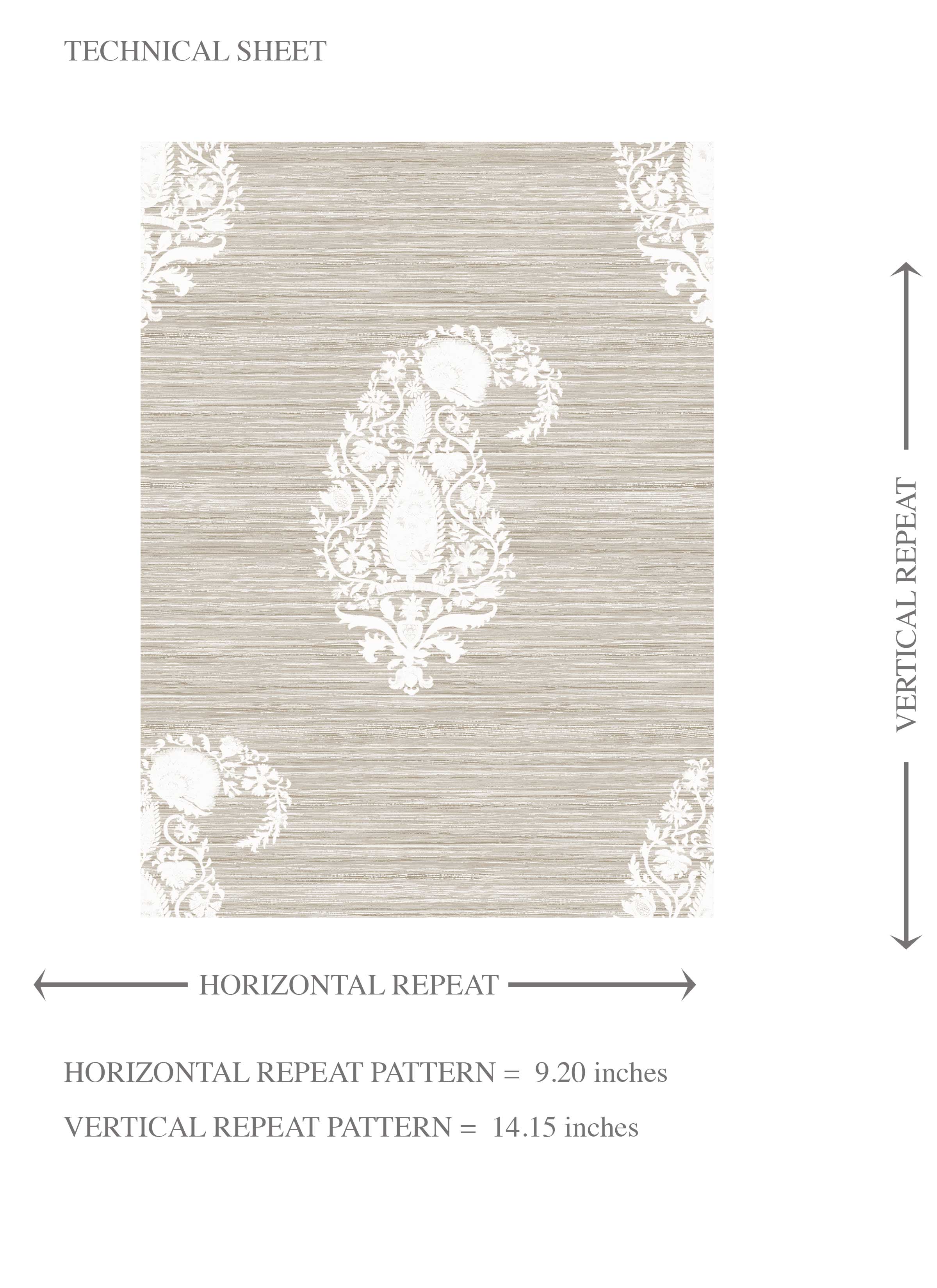 Neutral Paisley Floral Kids Room Wallpaper (Beige/ Warm Gray/ Taupe/ White)