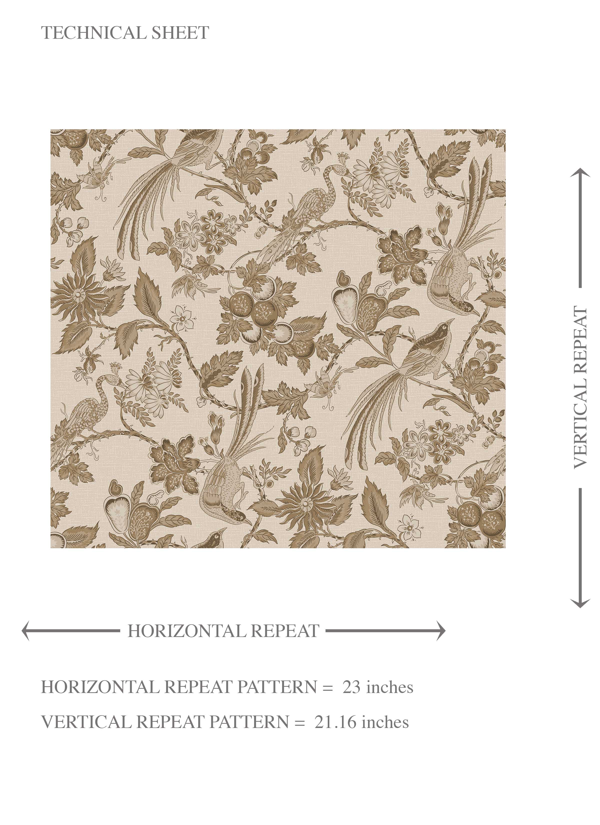 Neutral Floral/ Birds Print Kids Room Wallpaper (Brown/ Beige/ Taupe)