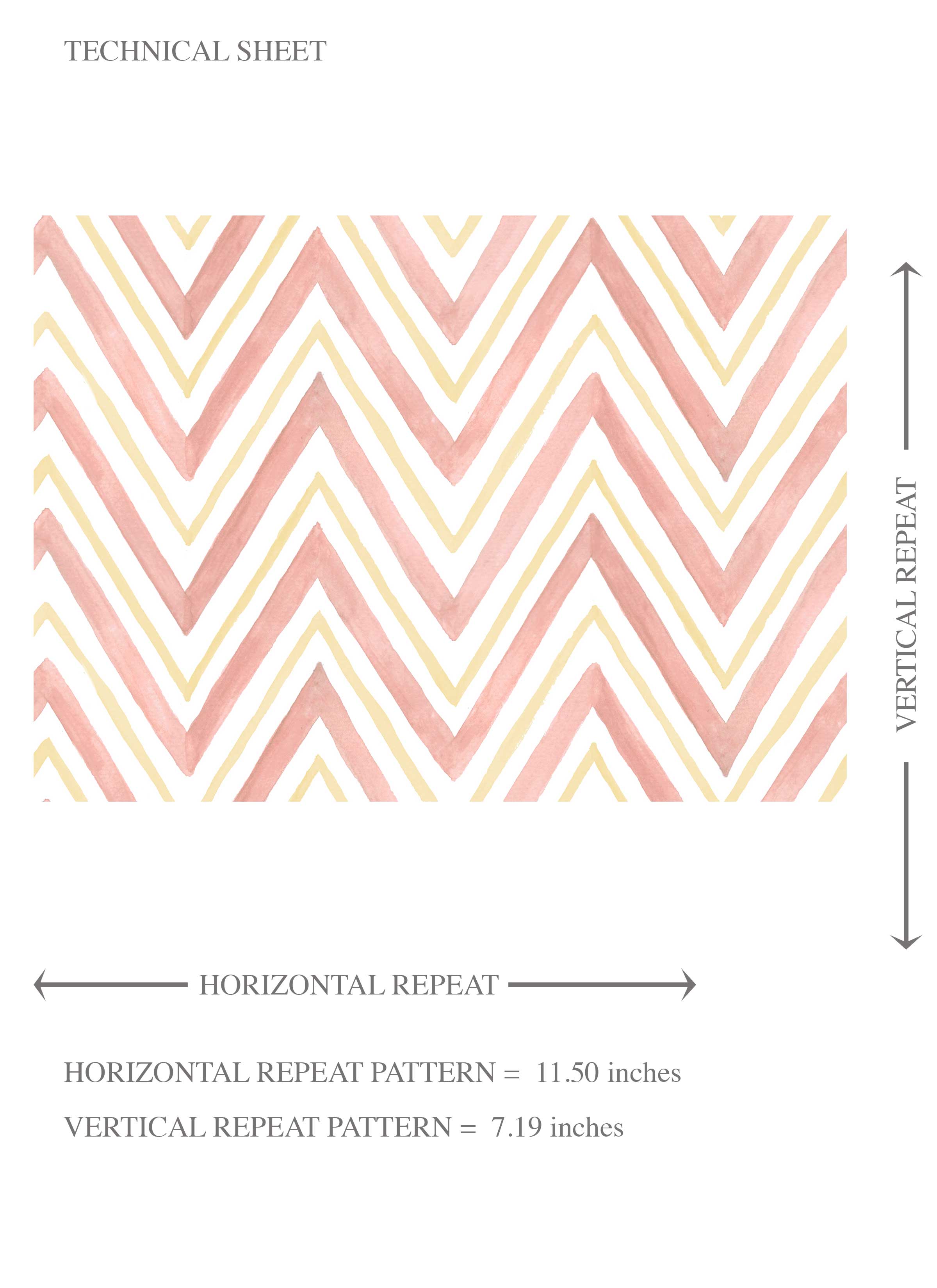 Geometric Zigzag/ Chevron Kids Room Wallpaper Sample (Pink/ Yellow)