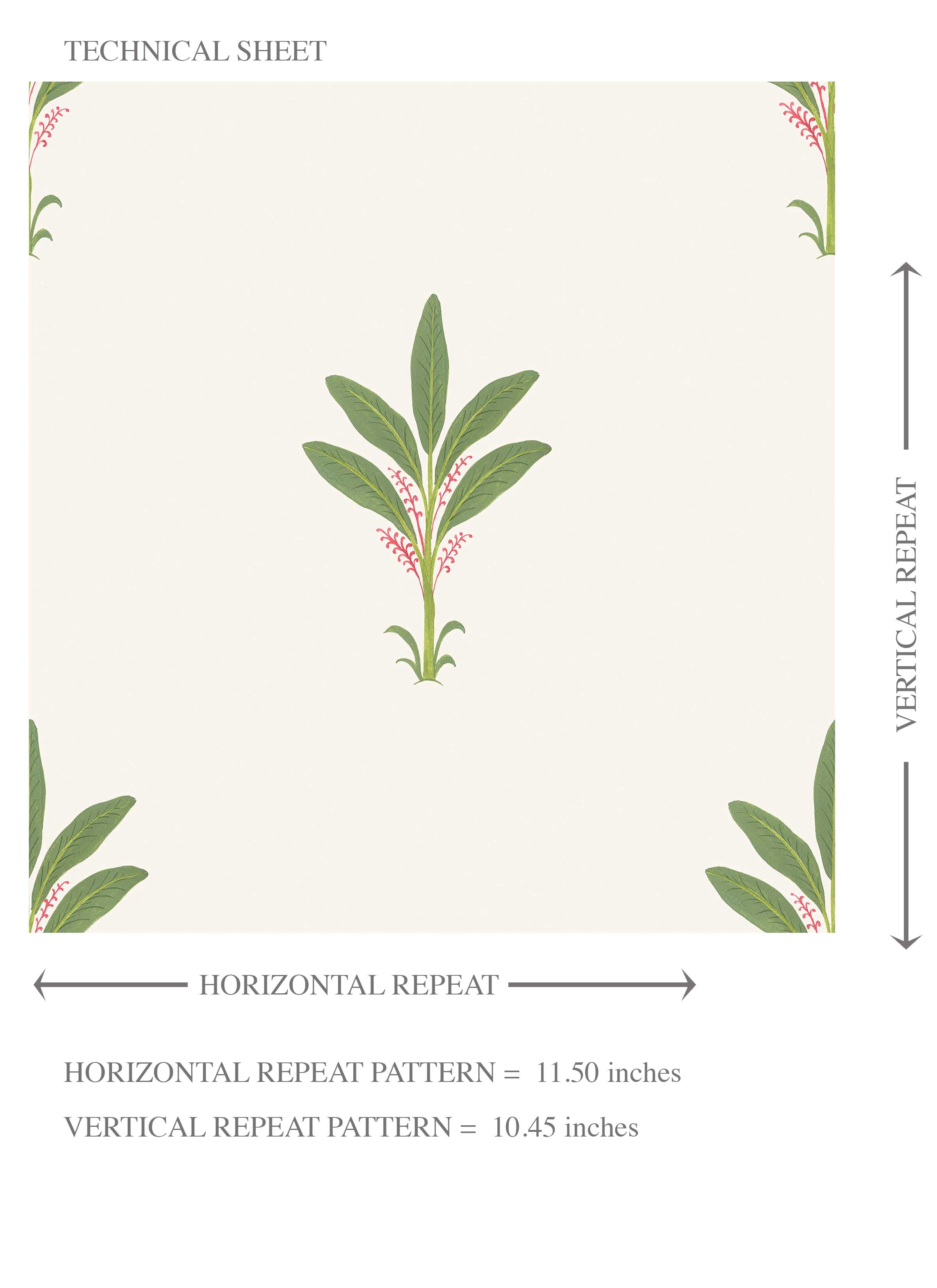 Vintage-Inspired Floral Block Print Kids Room Wallpaper Sample (White/ Green/ Pink)