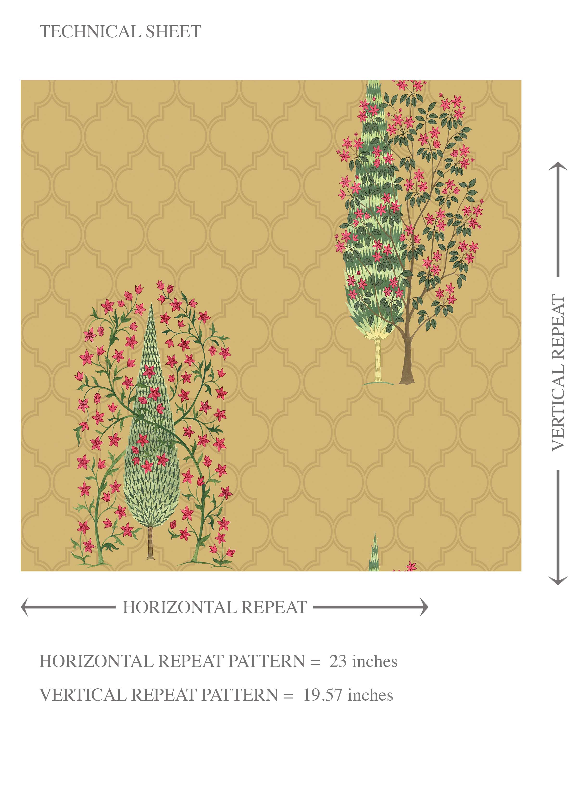 Botanical/ Floral Print Kids Room Wallpaper Sample (Yellow/ Pink/ Green)