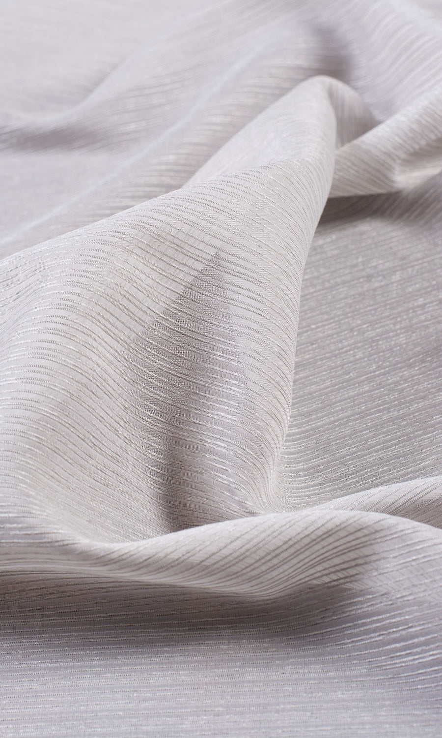 Striped Semi-Sheer Fabric Sample for Curtains & Drapes (Silver Grey)