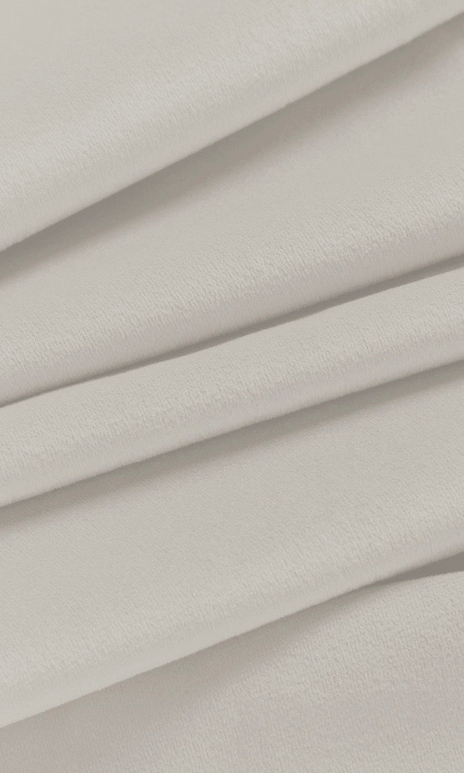 Velvet Home Décor Fabric By the Metre (Warm White)