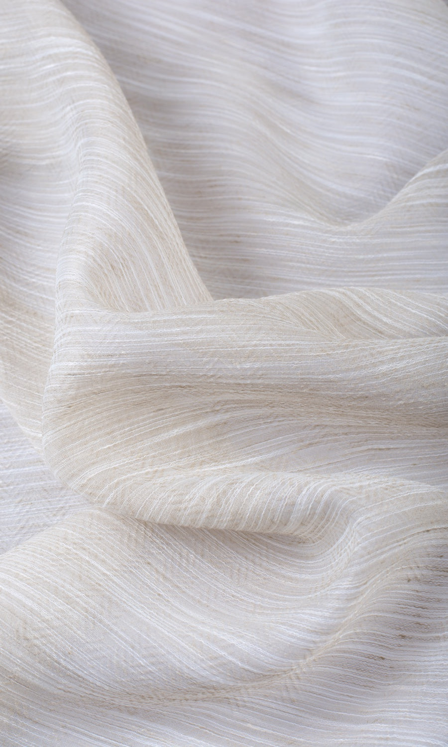 Textured Sheer Fabric Sample for Curtains & Drapes (Greige/ Cream)