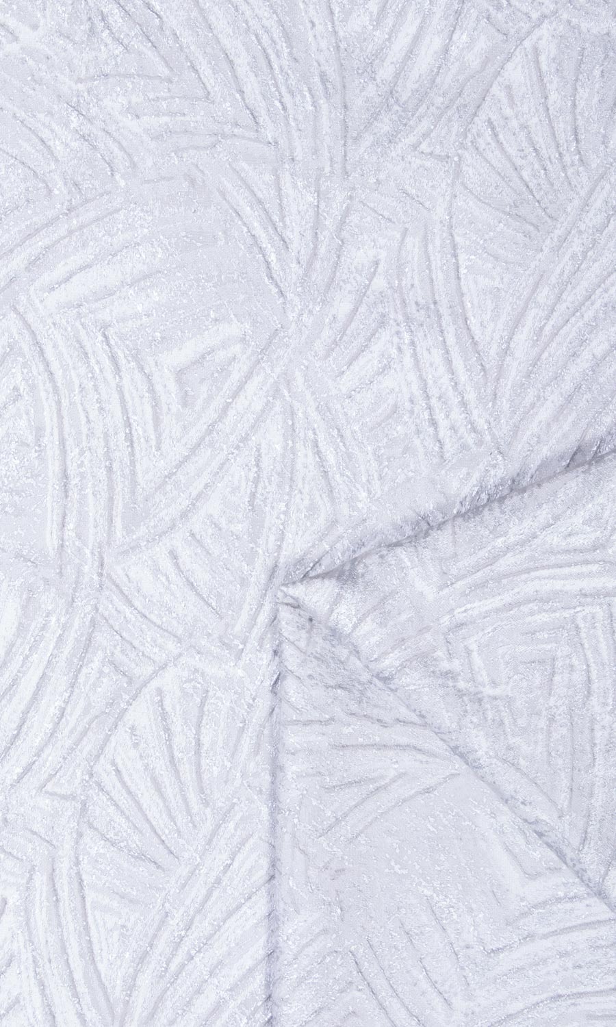Self-Patterned Poly-Cotton Home Décor Fabric Sample (White)