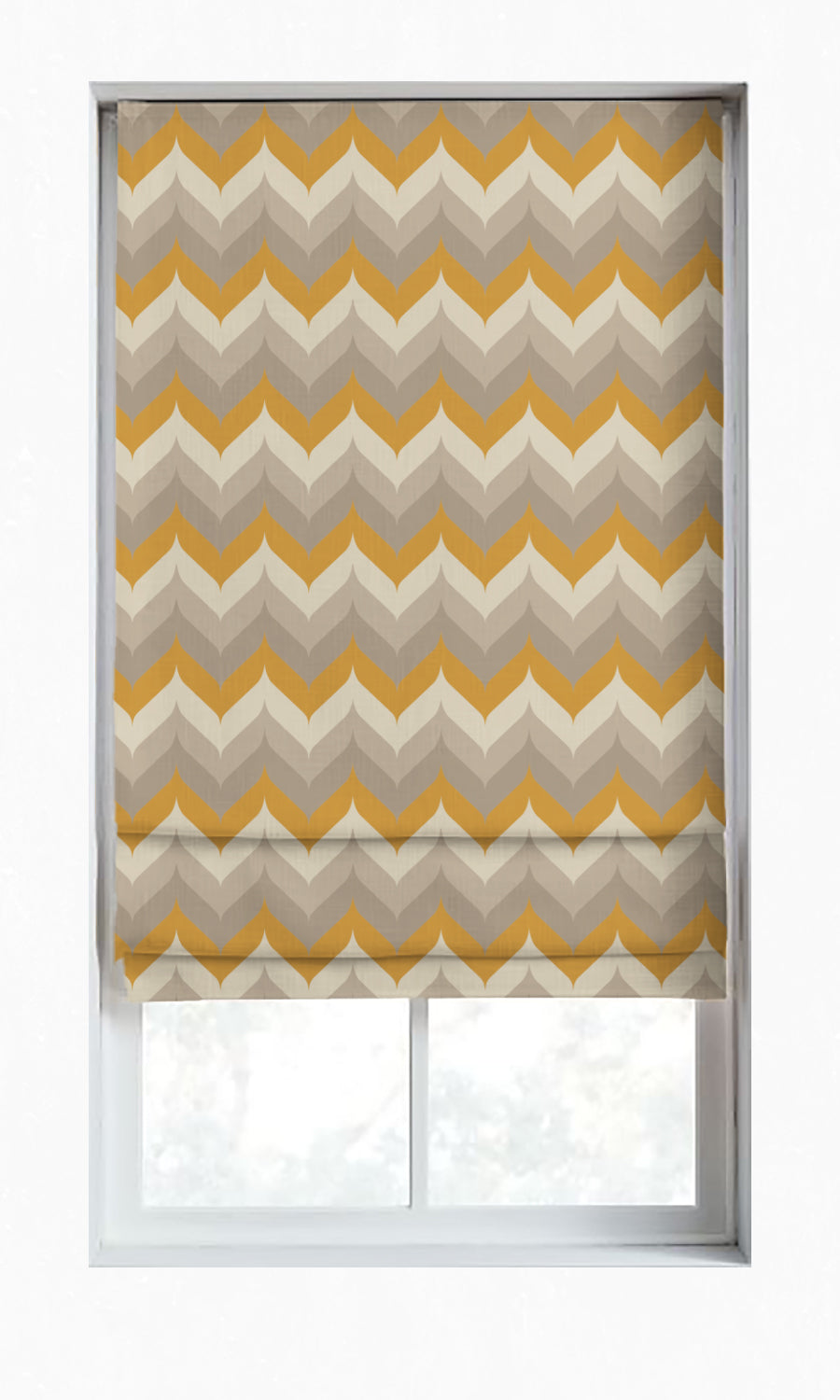 Light Blocking Window Treatments Fabric By the Metre (Honey Yellow/ Grey)