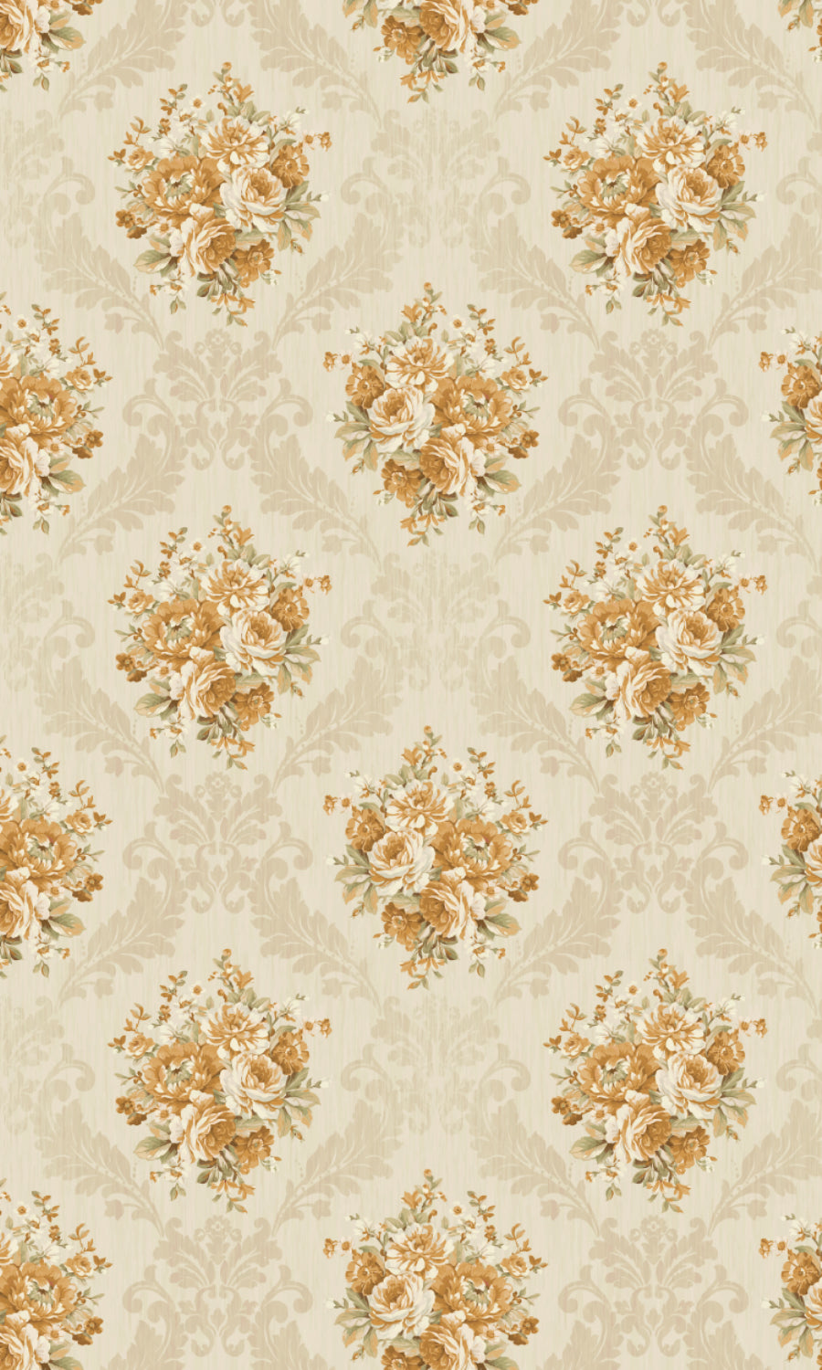 Dimout Floral Home Textile Fabric Material Sample (Yellow/ Ivory/ Beige)
