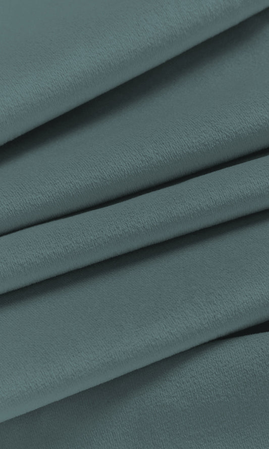 Velvet Home Décor Fabric By the Metre (Steel Blue)