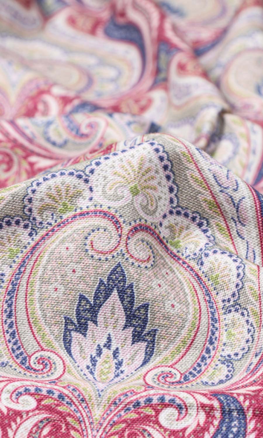 Floral Damask Home Textile Fabric Material By the Metre (Red/ Blue)