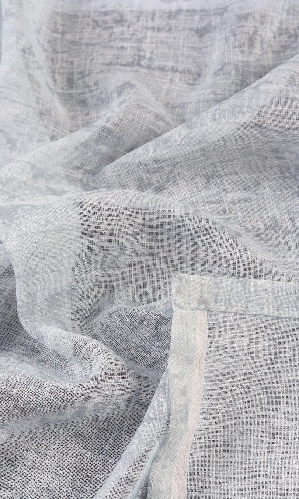 Textured Sheer Window Treatments Fabric By the Metre (Blue)
