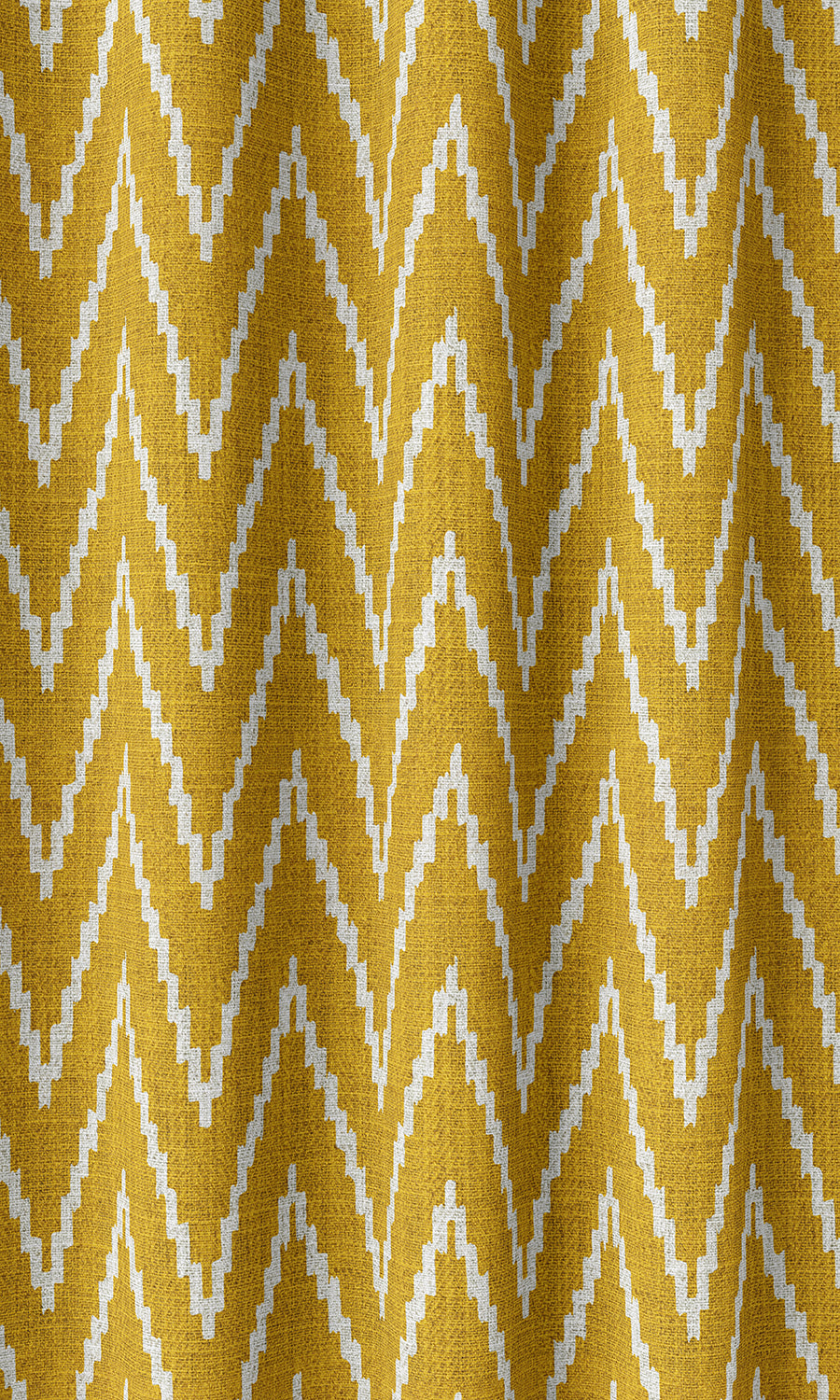 Chevron Print Home Décor Fabric Sample (Deep Yellow/ White)