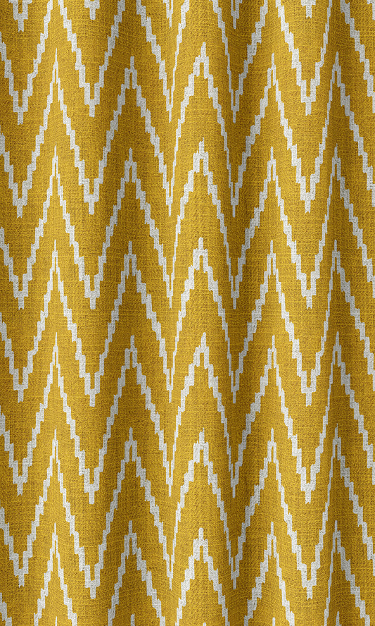 Chevron Print Drapes (Deep Yellow/ White)