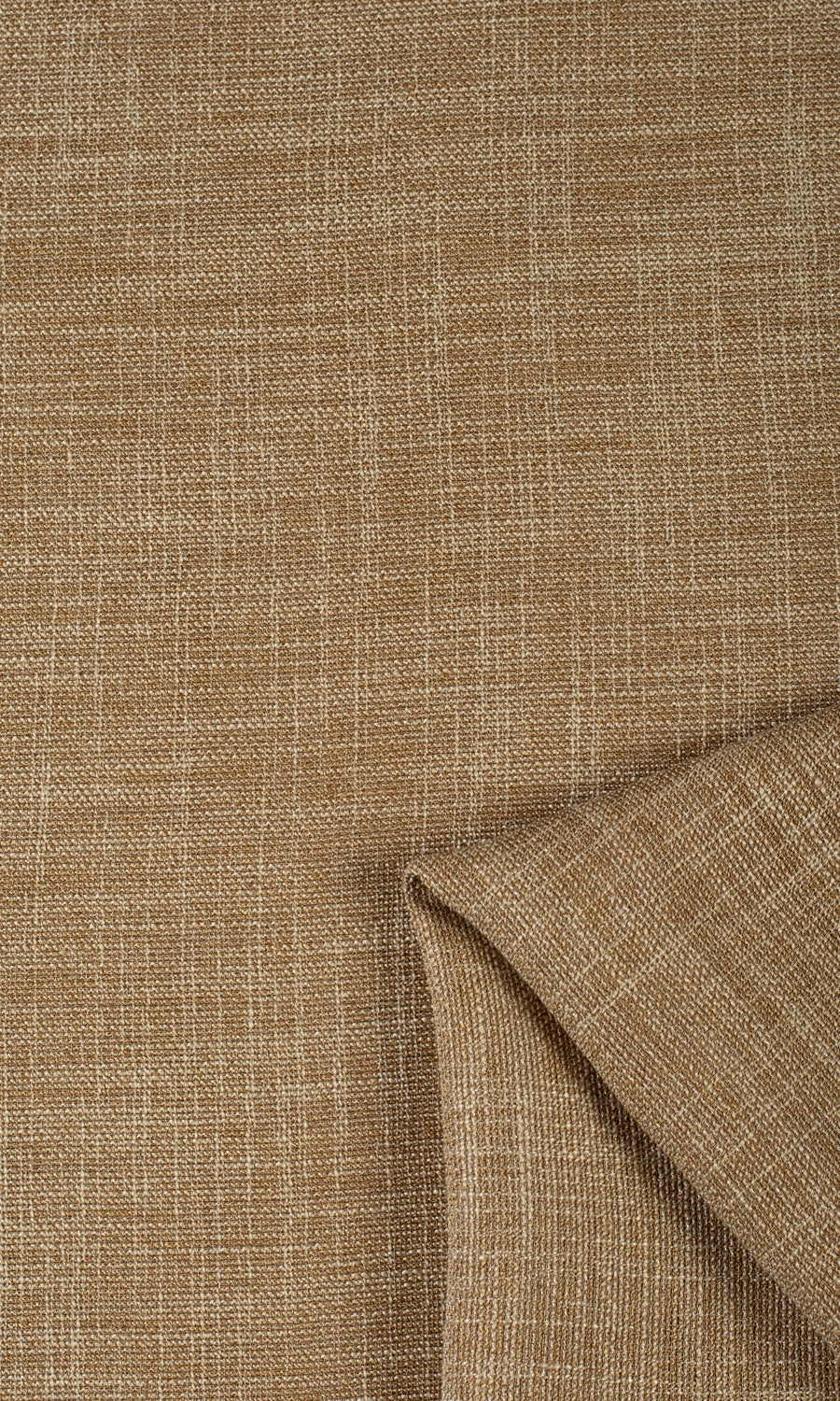 Textured Sheer Fabric Material By the Metre (Peanut Brown)