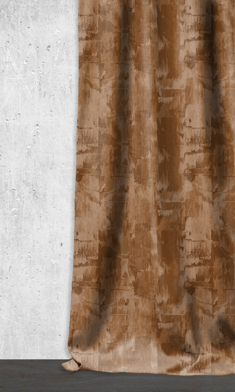 Room Darkening Striped Window Treatments Fabric By the Metre (Brown)