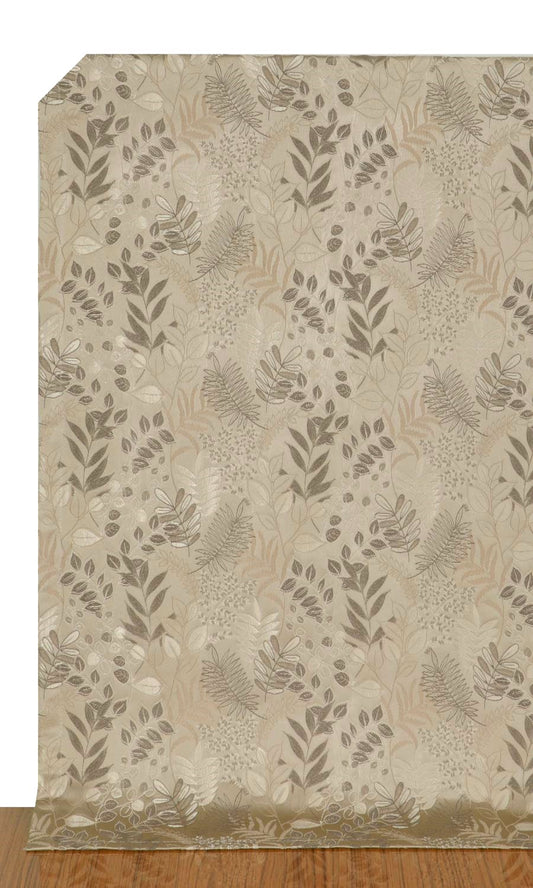 Beige floral patterned drapery panels from The White Window
