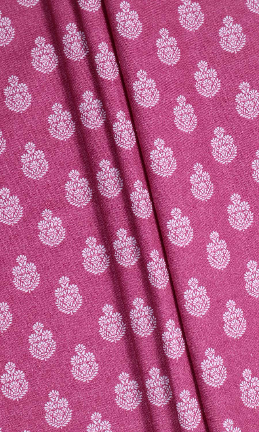 Floral Cotton Home Décor Fabric Sample (Magenta Pink)
