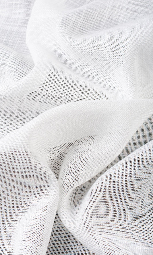 Textured Sheer Curtain Panels (White)