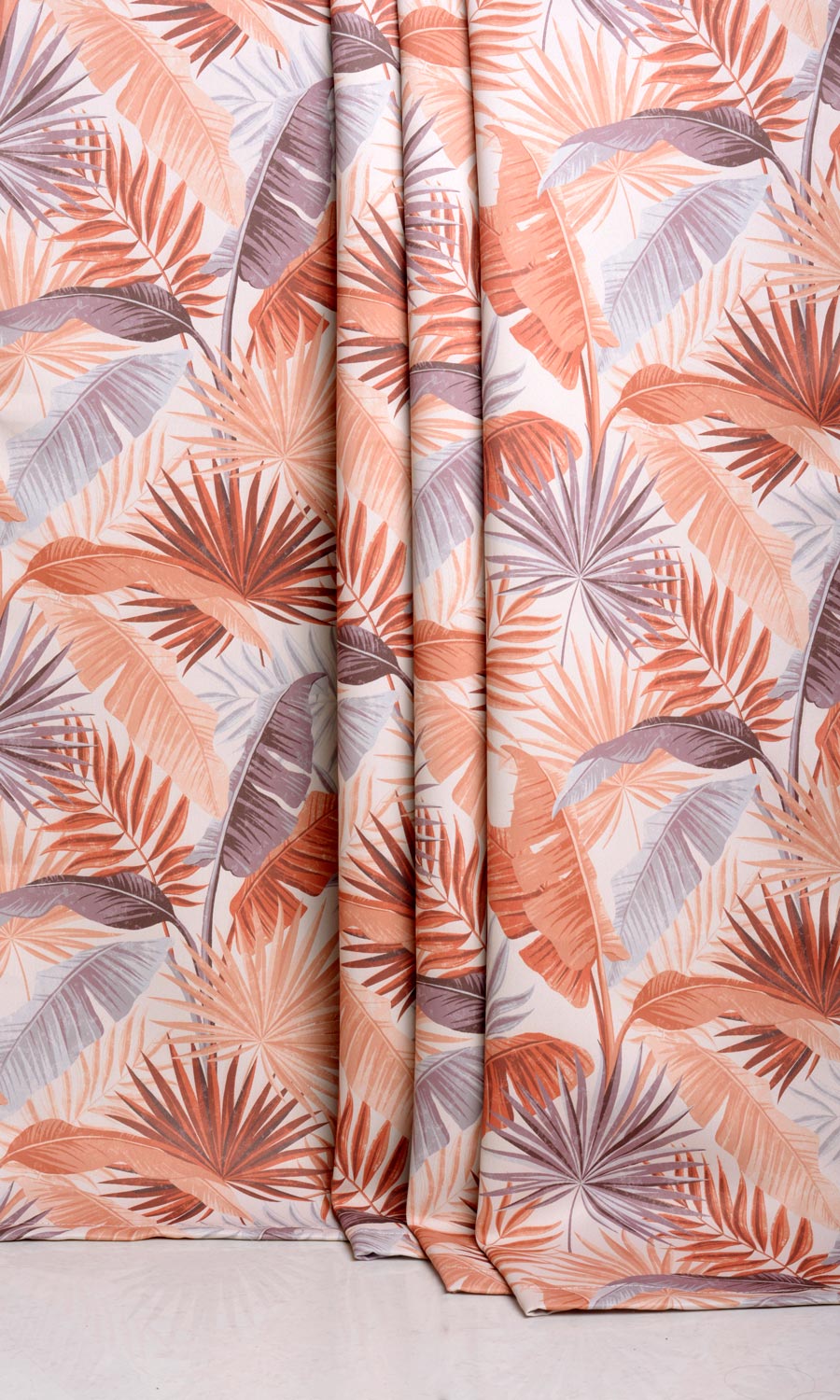 Botanical Floral Window Treatments Fabric Sample (Burnt Orange)