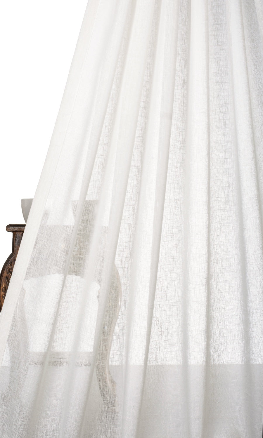 Plain Sheer Free Fabric Material Sample (Cream/ Off-White)
