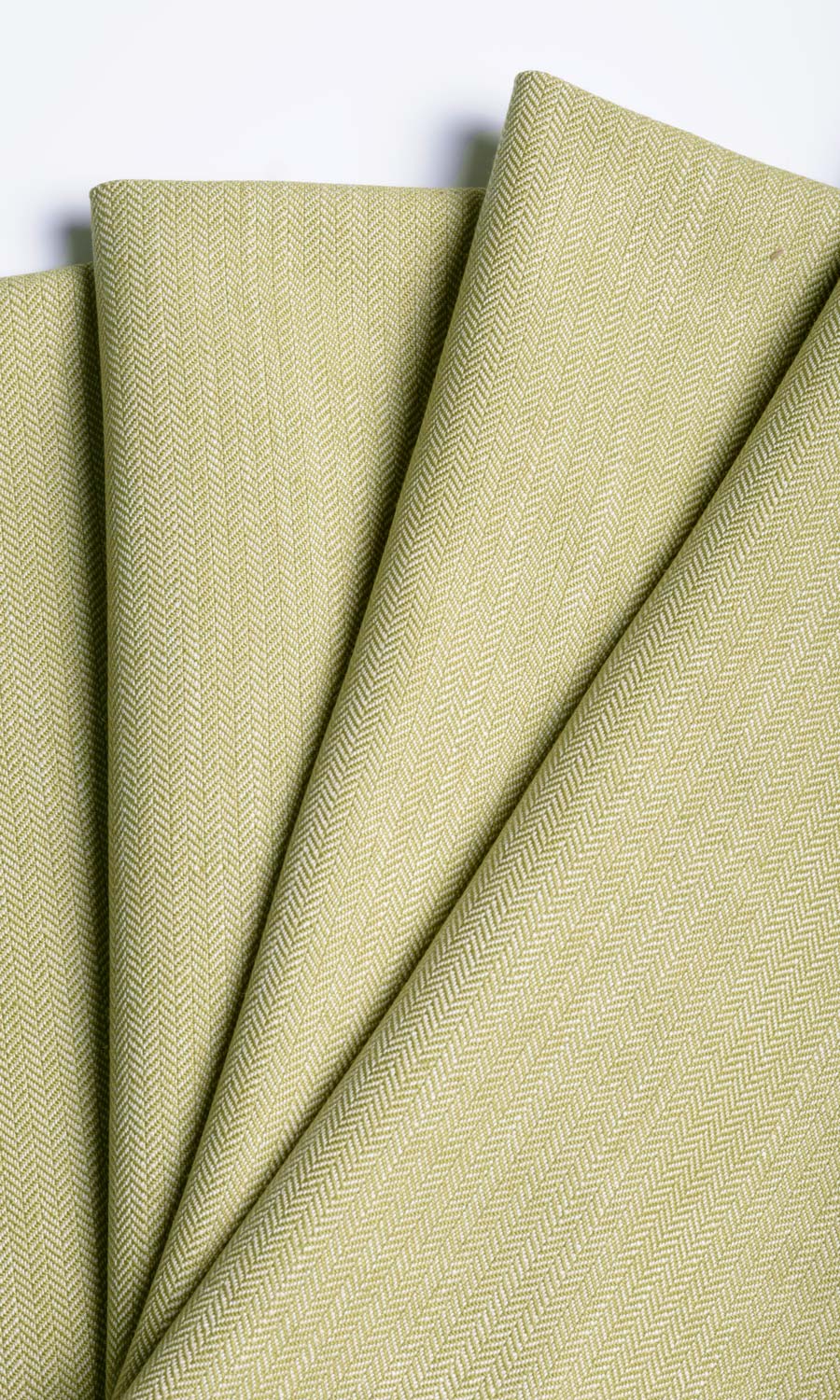 Herringbone Textured Home Textile Fabric Material By the Metre (Green)