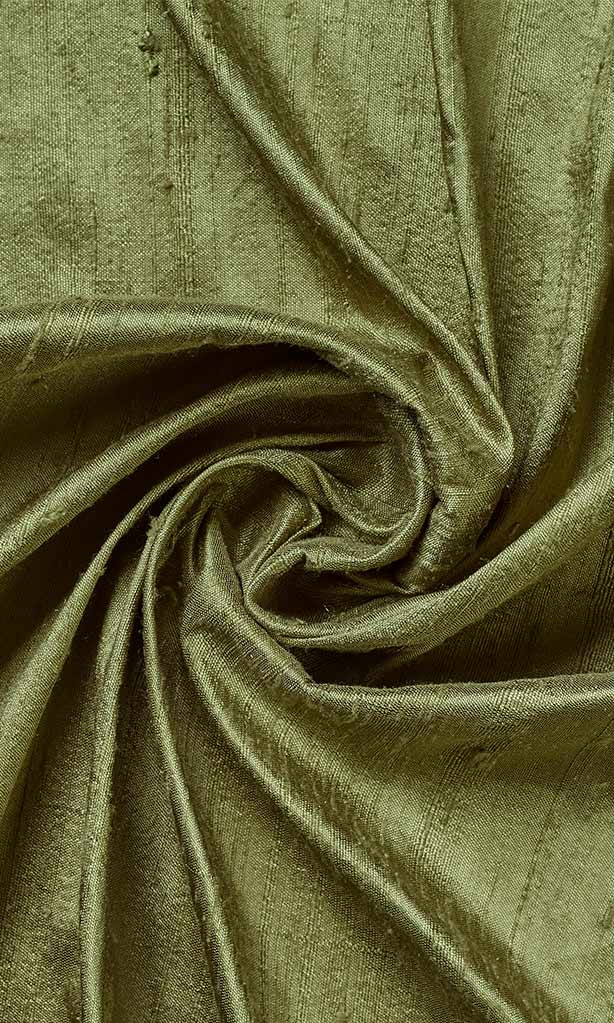Dupioni Silk Home Décor Fabric By the Metre (Moss Green)