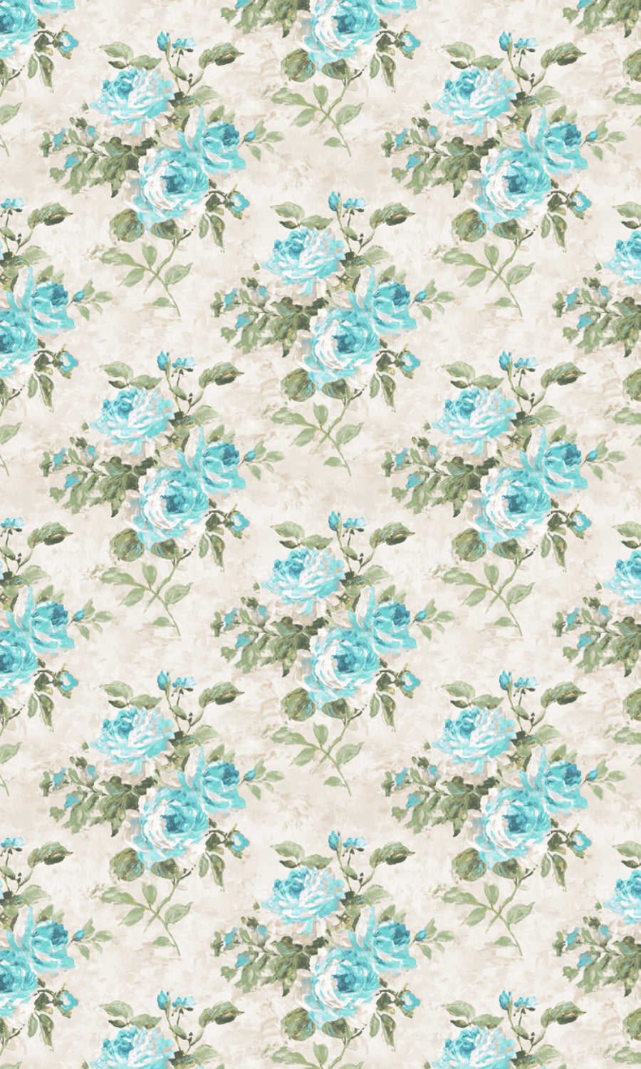 Floral Dimout Home Textile Fabric Material By the Metre (Blue/ White/ Green)