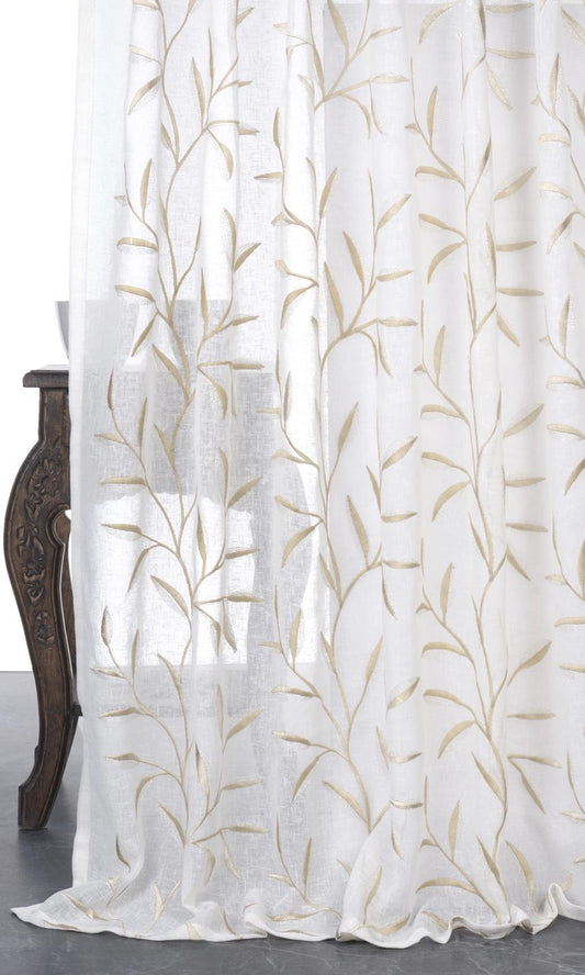 Vine embroidered sheer curtains for living rooms, kitchens, dinings & nurseries