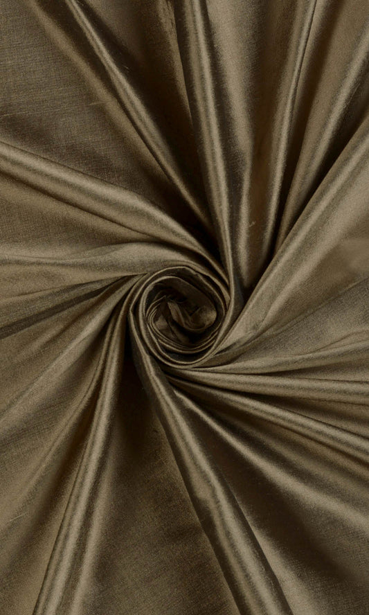 Shantung Silk Home Décor Fabric Sample (Cedar Brown)