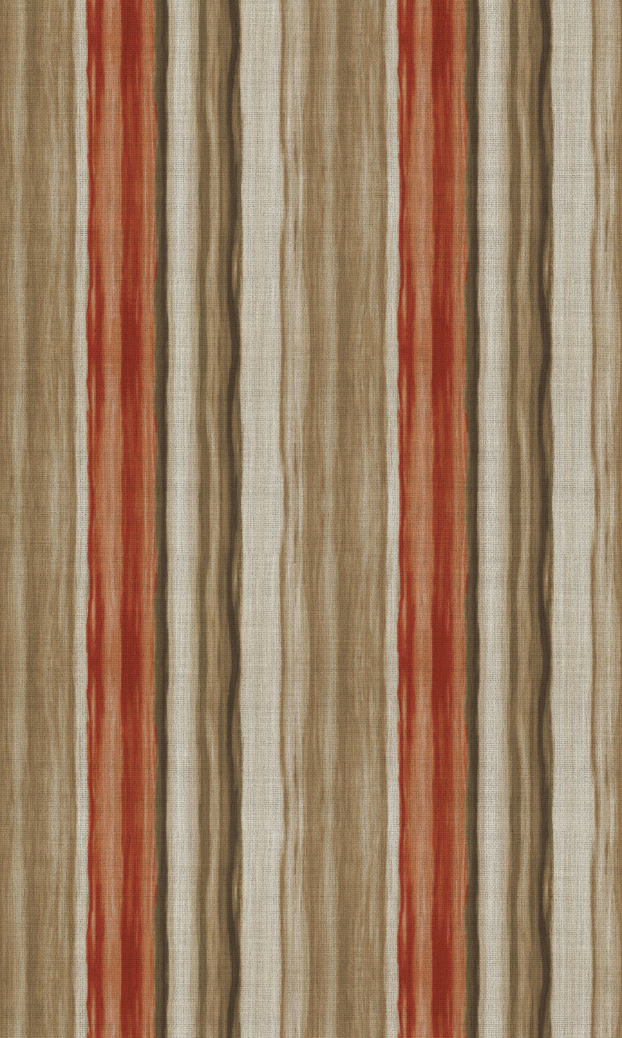 Watercolor Effect Striped Free Fabric Material Sample (Red/ Brown)