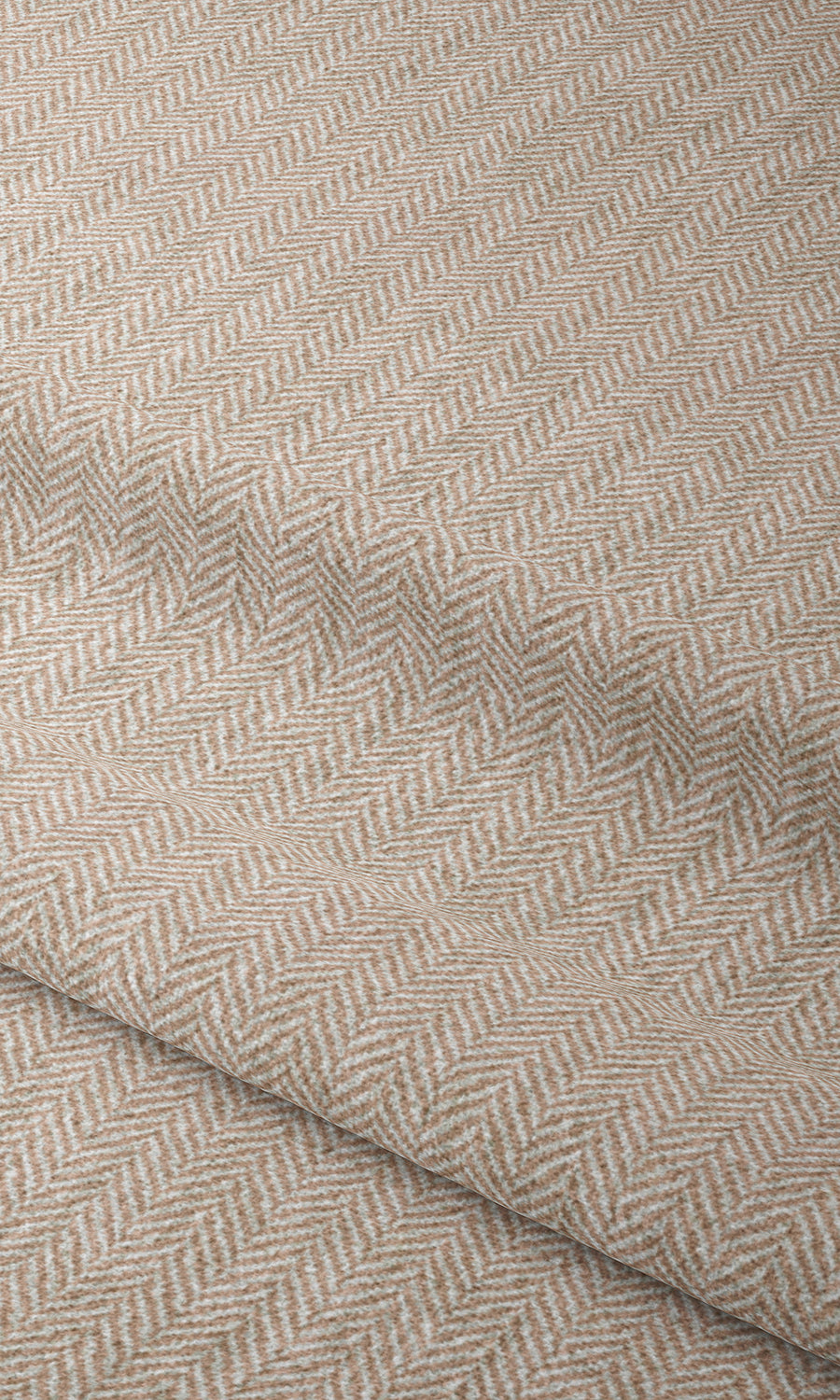 Herringbone Window Treatments Fabric Sample (Blush Pink/ White)