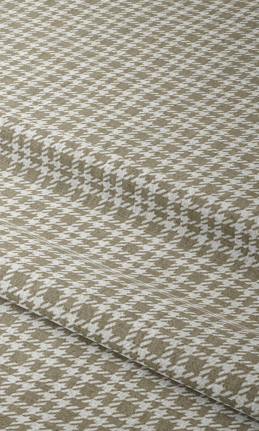 Modern Check Patterned Home Textile Fabric Material Sample (Tan Brown)