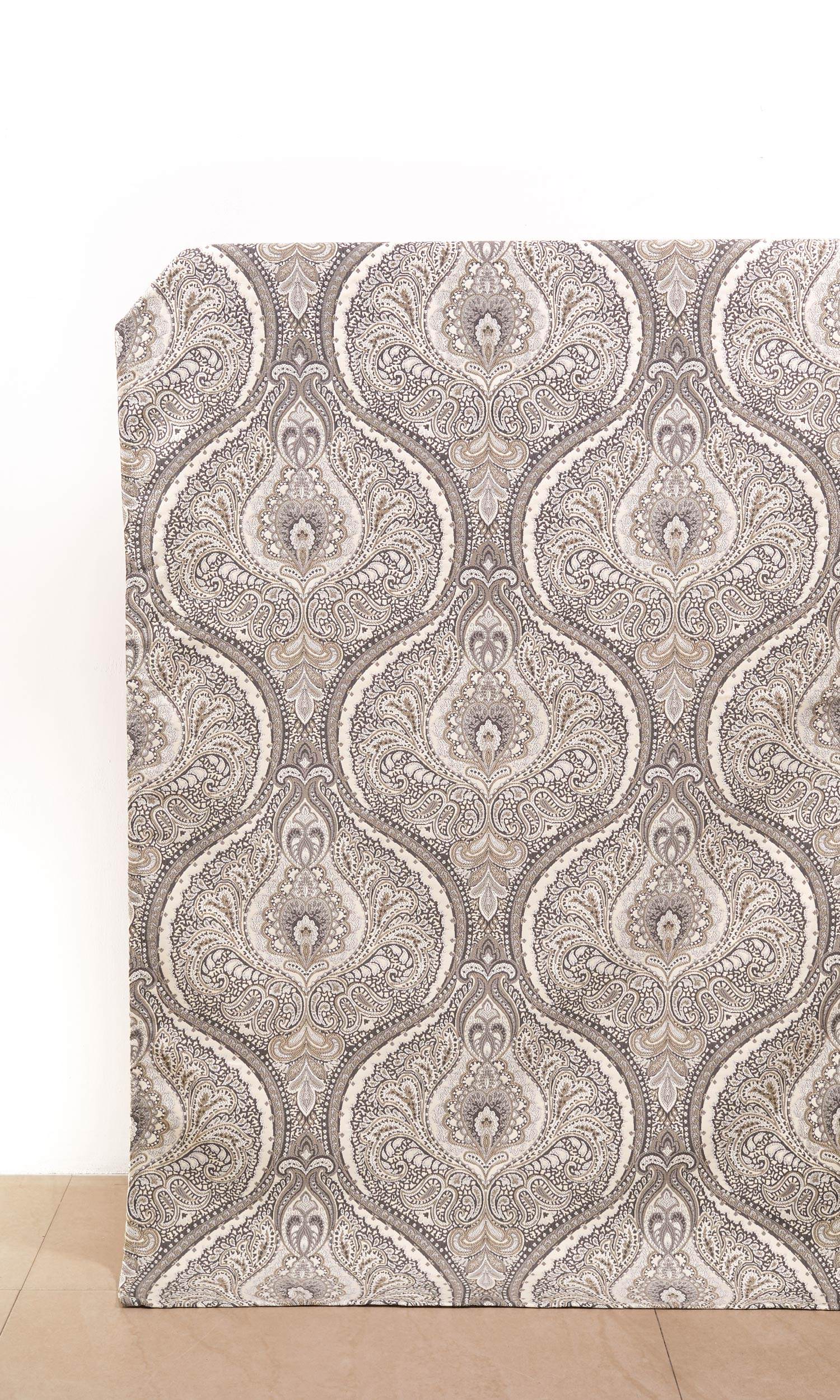 Damask Home Décor Fabric By the Metre (Gray/ Beige/ Charcoal)